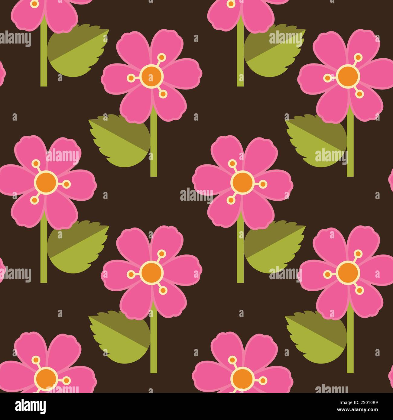 Hand drawn seamless colorful vector floral pattern Stock Vector