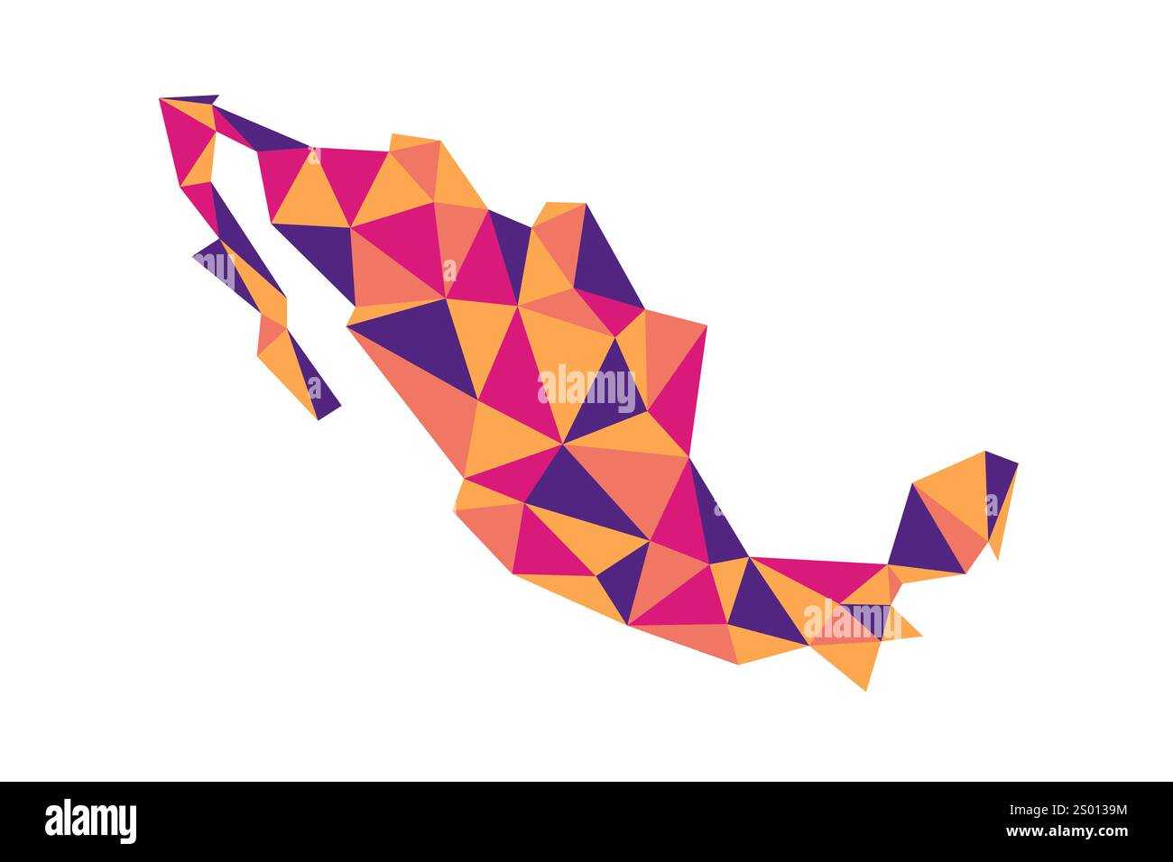 Mexico low poly origami style map. Geometric map simple abstract tech style. Stock Vector