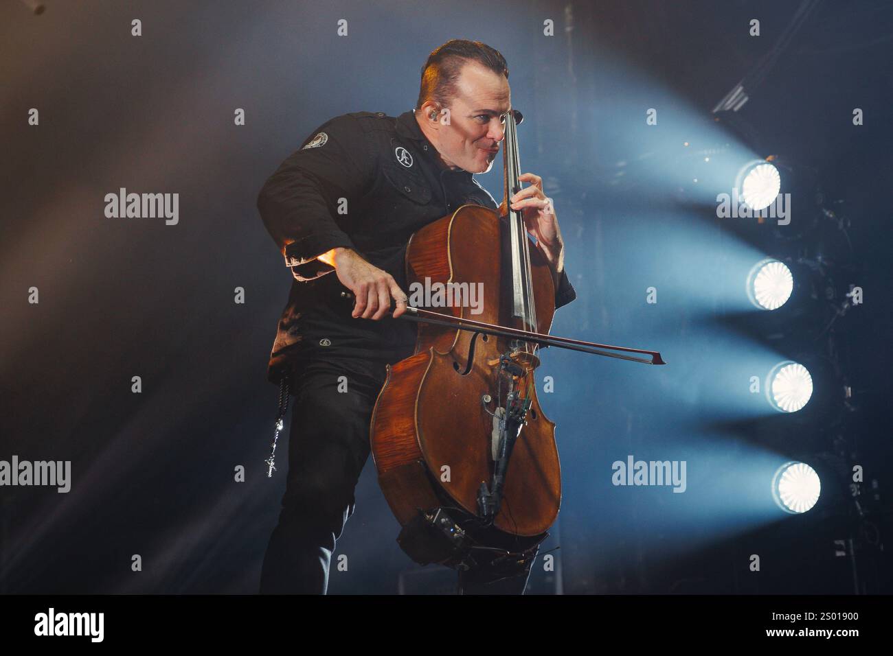 Barcelona, Spain. 19th November, 2024. Apocalyptica (symphonic metal band from Helsinki, Finland) plays Metallica by Four Cellos at Razzmatazz. Stock Photo