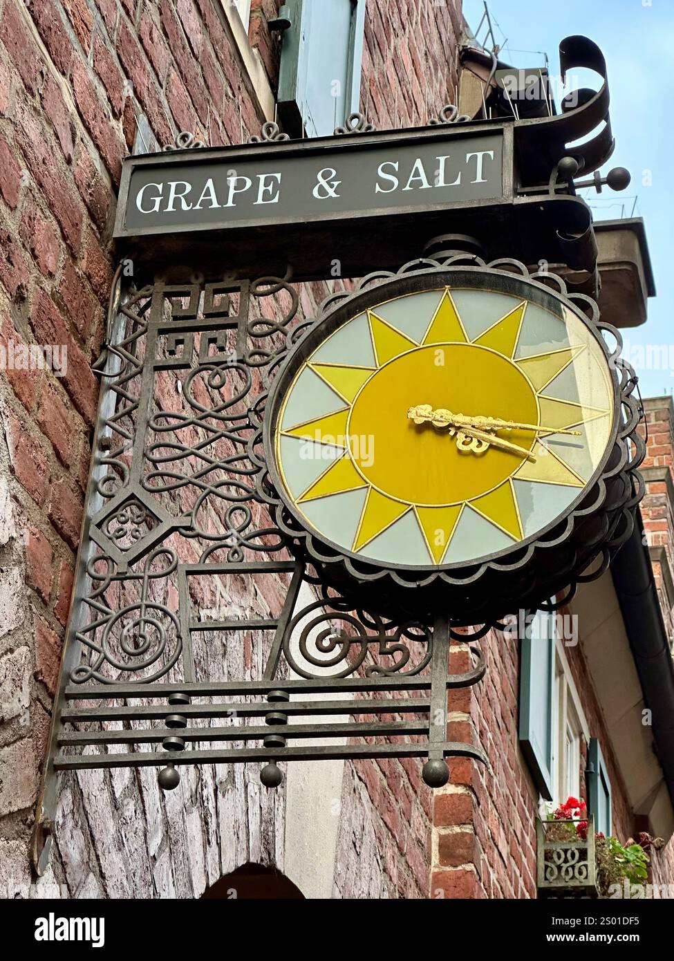 The wine bar Grape and Salt in the Böttcherstrasse in Bremen, Germany - Smartphone Captured Stock Image