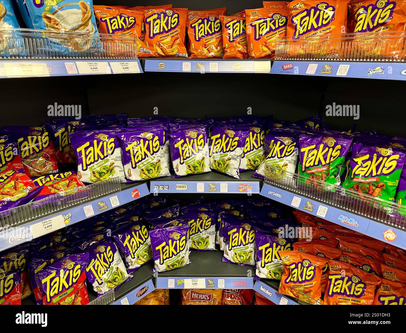 Takis chips on display in a store - Smartphone Captured Stock Image
