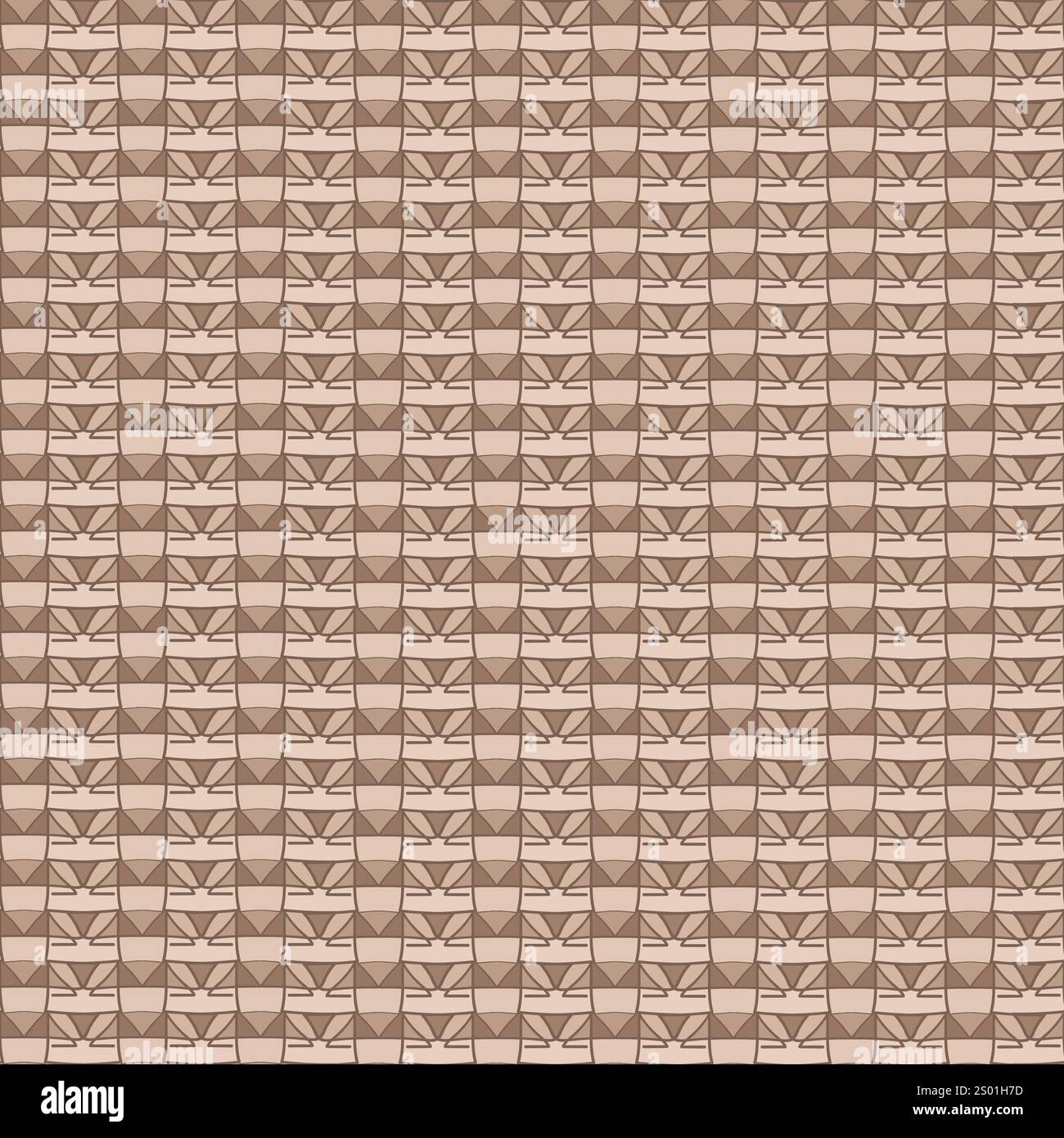 Seamless geometric pattern of boats in brown tones Stock Vector