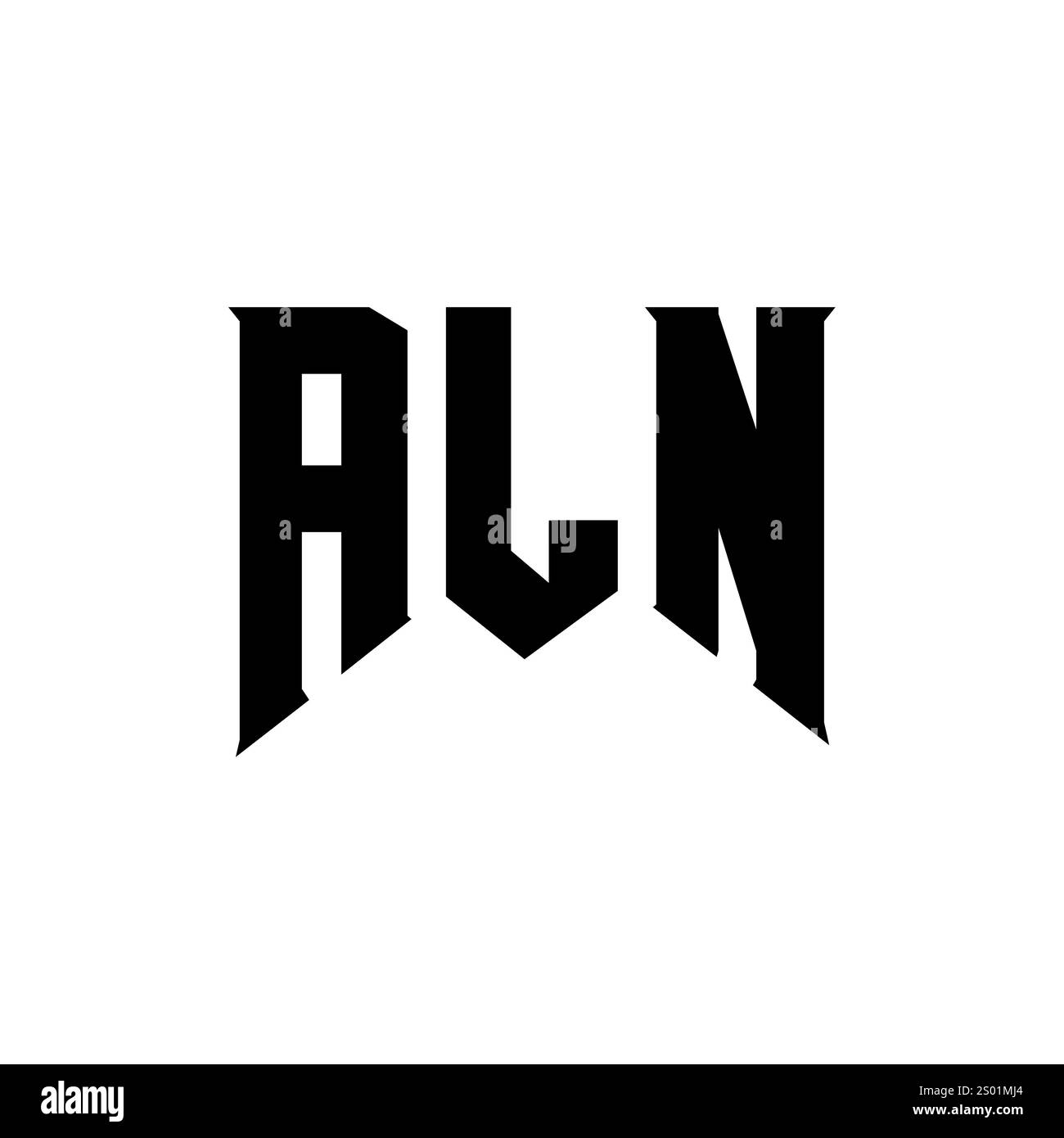 ALN letter logo design for technology company. ALN logo design black and white color combination. ALN logo, ALN vector, ALN design, ALN icon, ALN alph Stock Vector