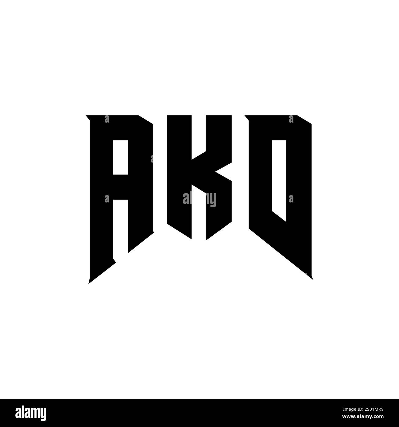 AKD letter logo design for technology company. AKD logo design black and white color combination. AKD logo, AKD vector, AKD design, AKD icon, AKD alph Stock Vector