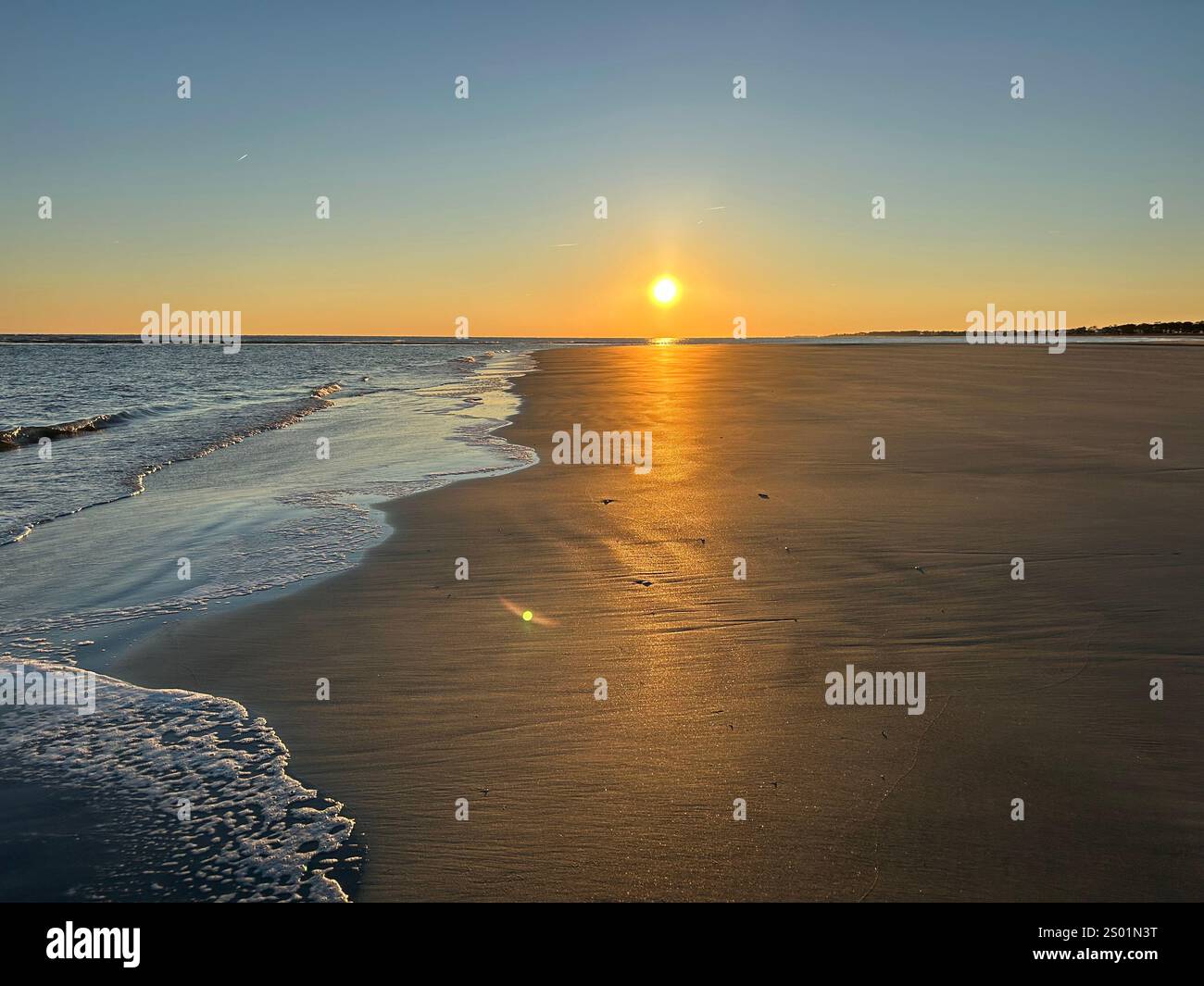 Beach sunset on Fripp Island, South Carolina - Smartphone Captured Stock Image