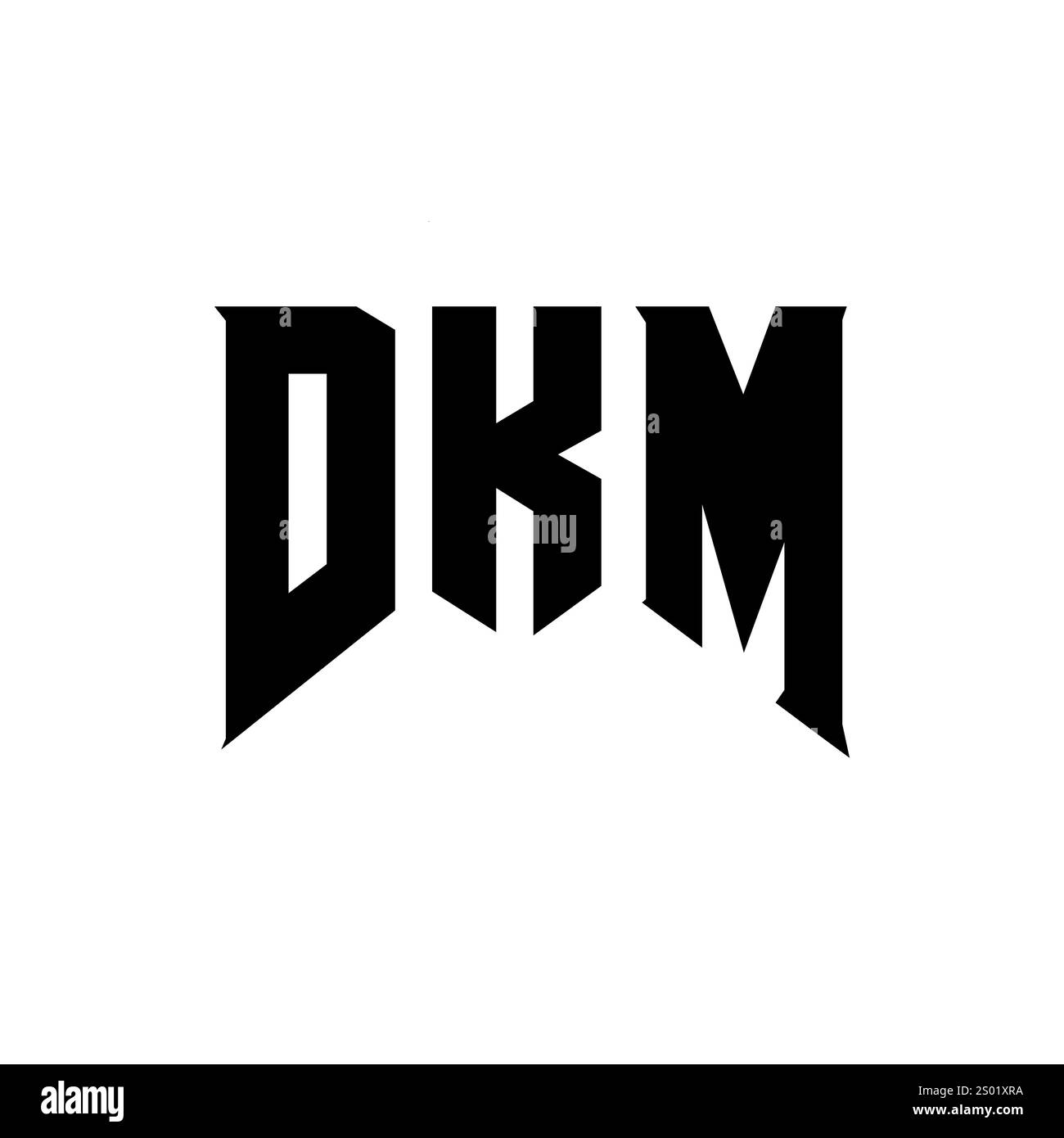 DKM letter logo design for technology company. DKM logo design black and white color combination. DKM logo, DKM vector, DKM design, DKM icon, DKM alph Stock Vector