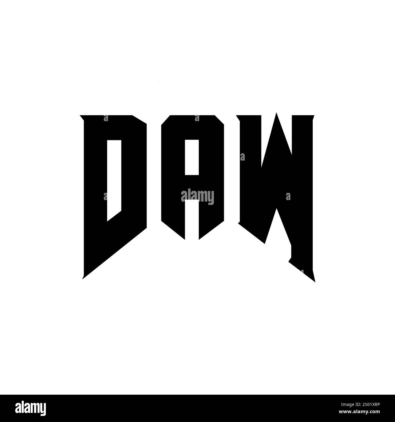 DAW letter logo design for technology company. DAW logo design black and white color combination. DAW logo, DAW vector, DAW design, DAW icon, DAW alph Stock Vector