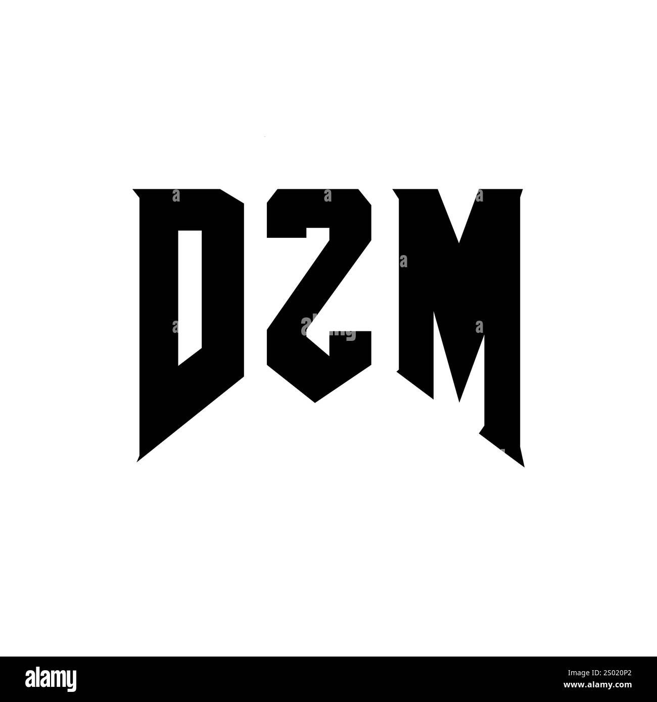 DZM letter logo design for technology company. DZM logo design black and white color combination. DZM logo, DZM vector, DZM design, DZM icon, DZM alph Stock Vector