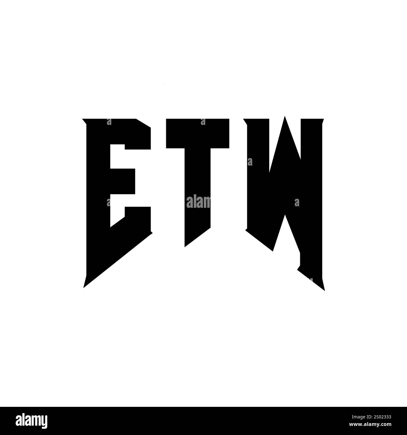 ETW letter logo design for technology company. ETW logo design black and white color combination. ETW logo, ETW vector, ETW design, ETW icon, ETW alph Stock Vector