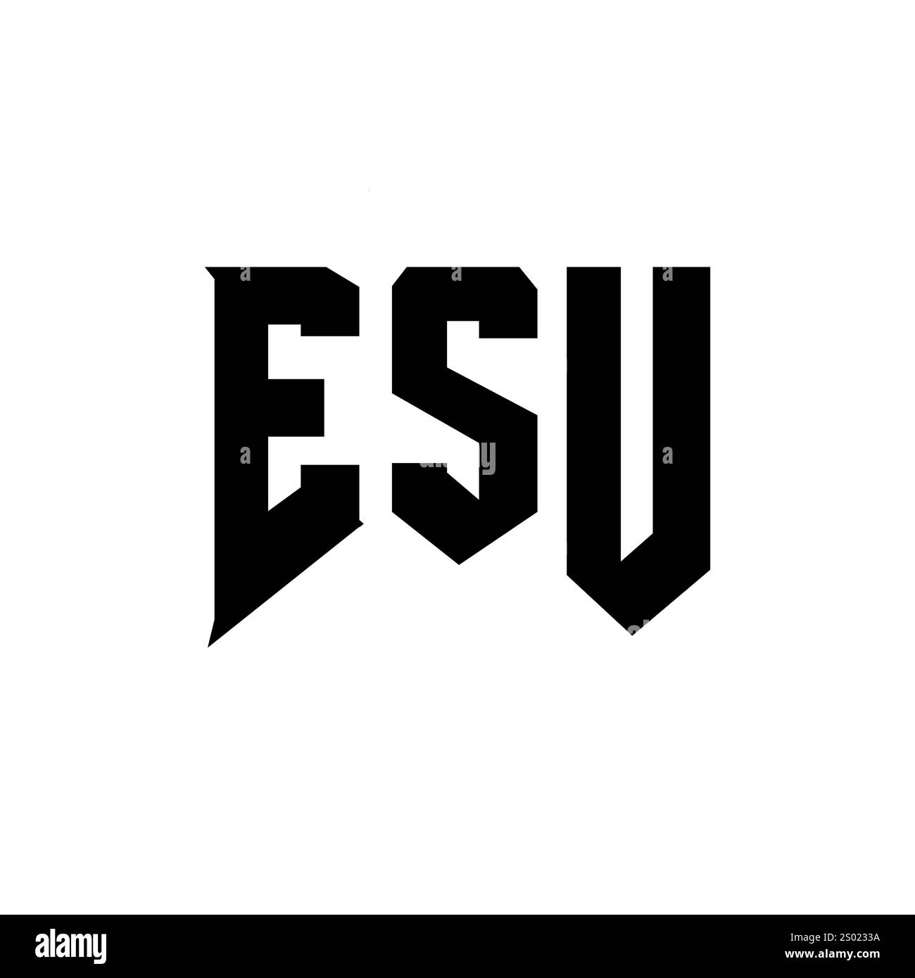 ESU letter logo design for technology company. ESU logo design black ...
