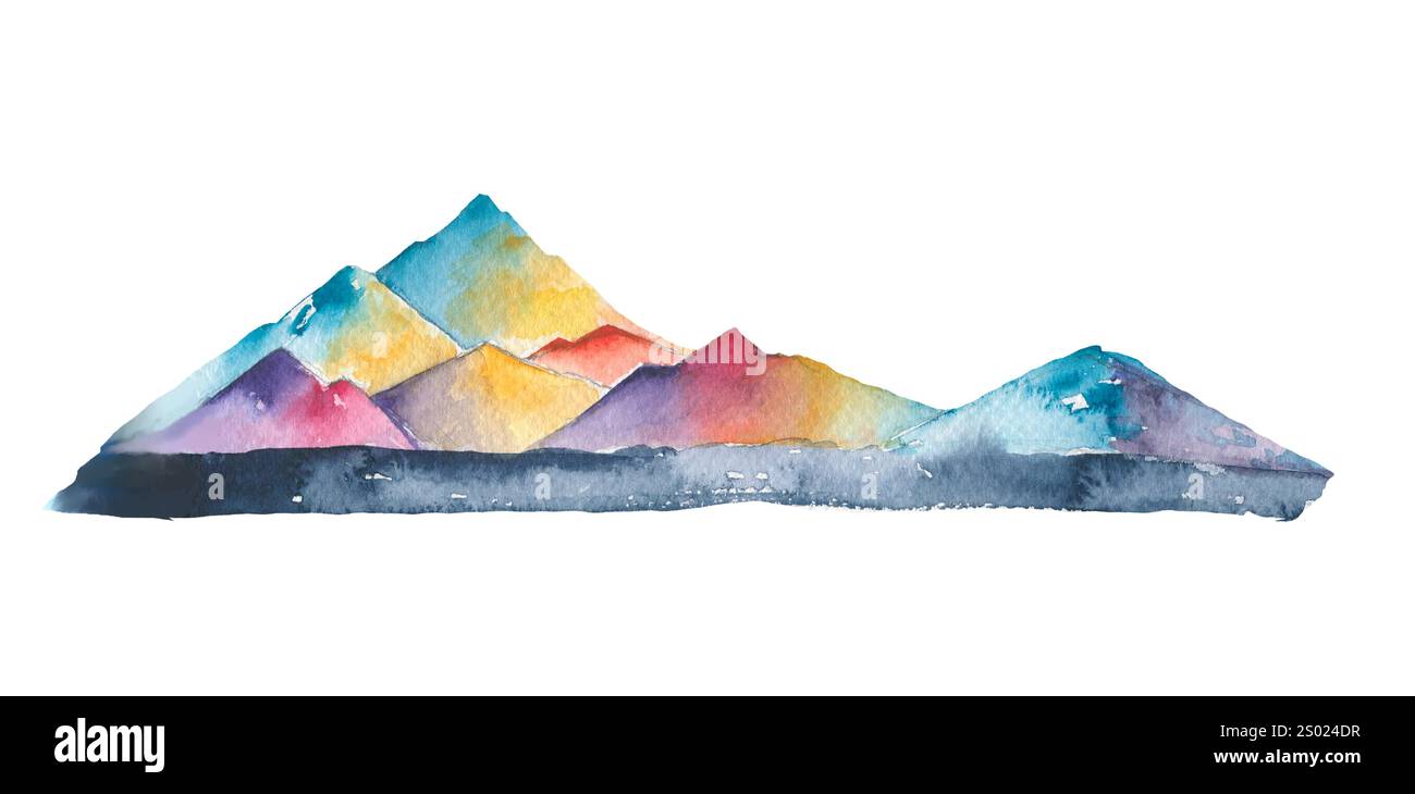 Watercolor painting of a mountain Stock Vector