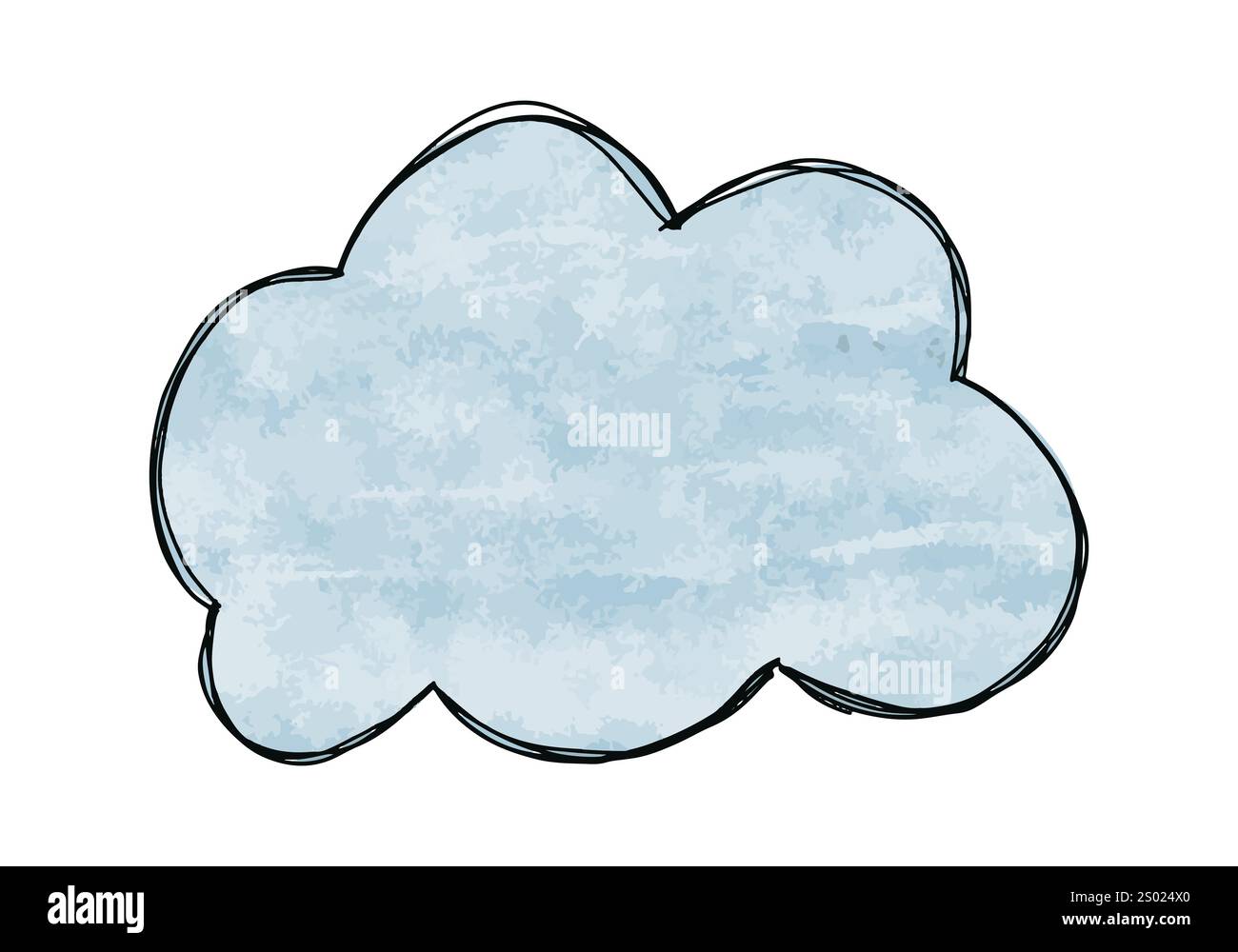 Cloud, hand drawn watercolor vector illustration Stock Vector Image ...