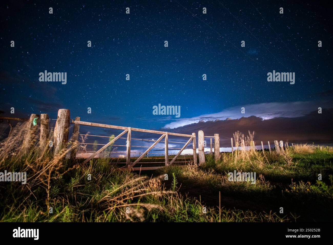 Gate in Argentine Countryside in the Pampas plain La Pampa Province