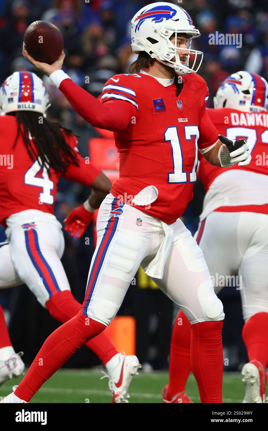 Buffalo Bills Quarterback Josh Allen Throws A Pass During The First Half Of An Nfl Football