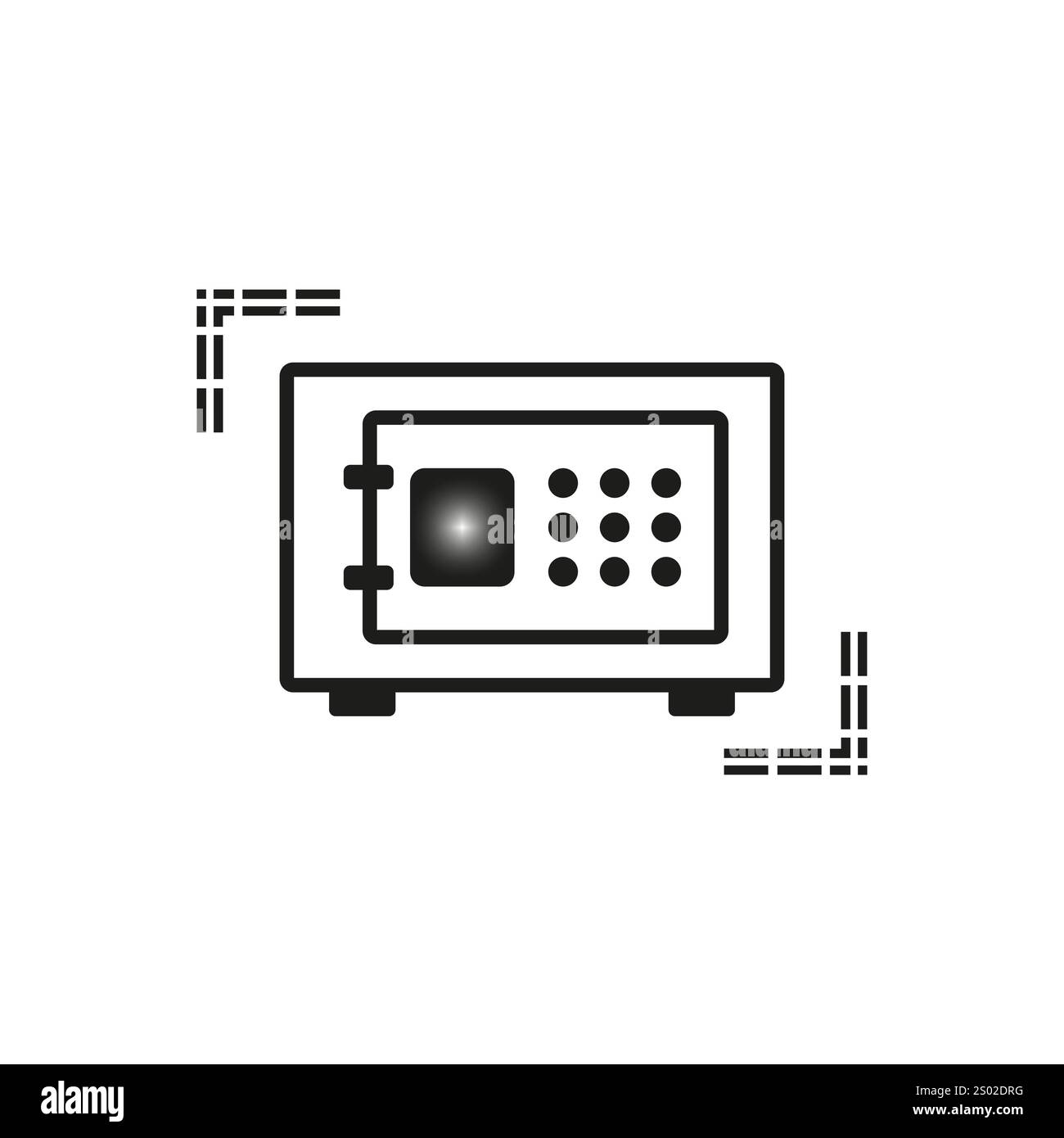 Safe with keypad. Secure storage symbol. Black minimalist design ...