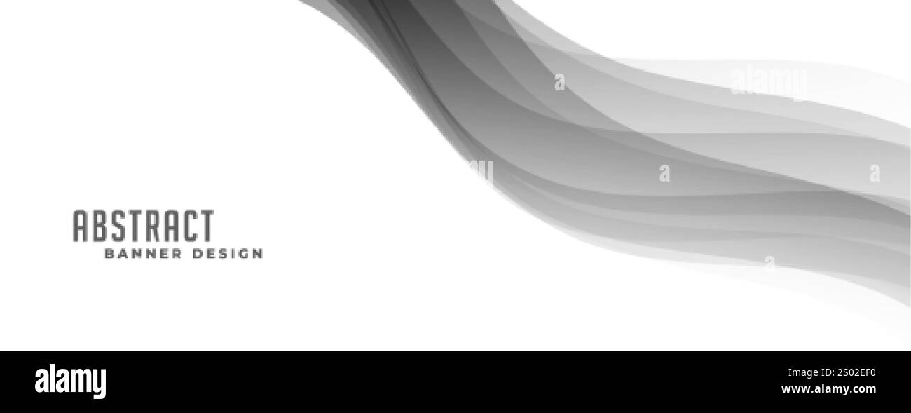 abstract black wavy presentation banner design Stock Vector Image & Art ...