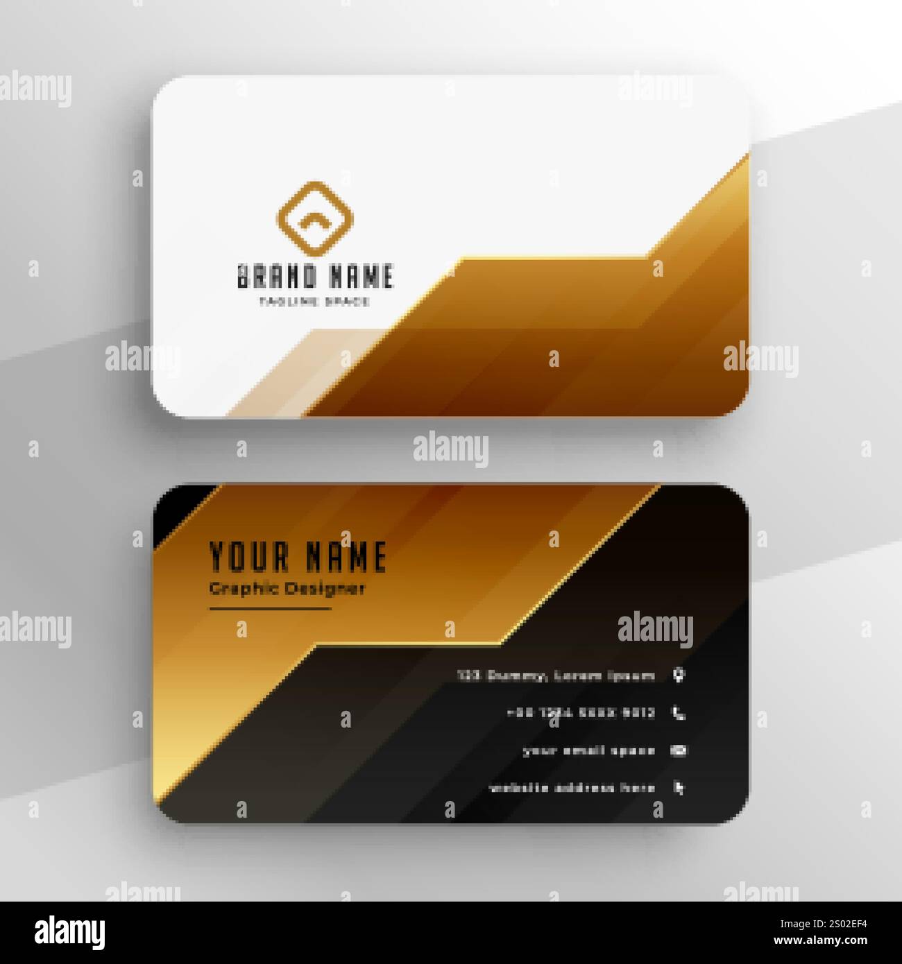 golden premium business card in geometric style Stock Vector Image ...