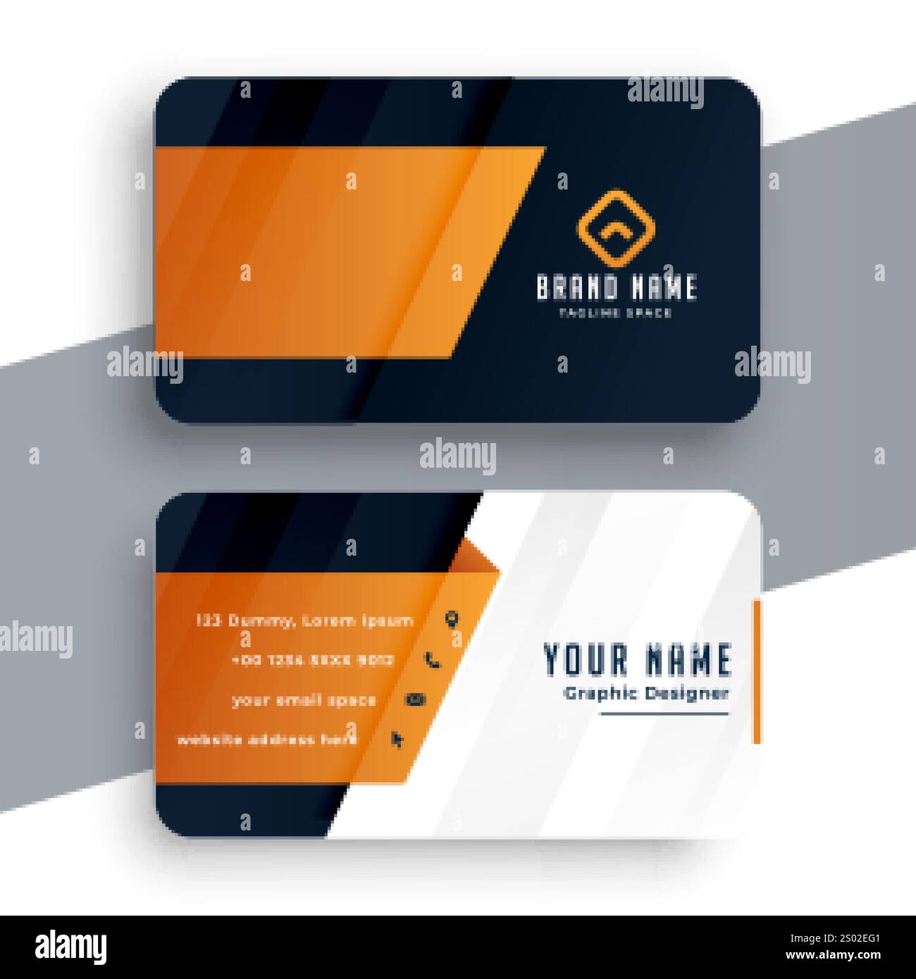 orange business card modern template design Stock Vector Image & Art ...