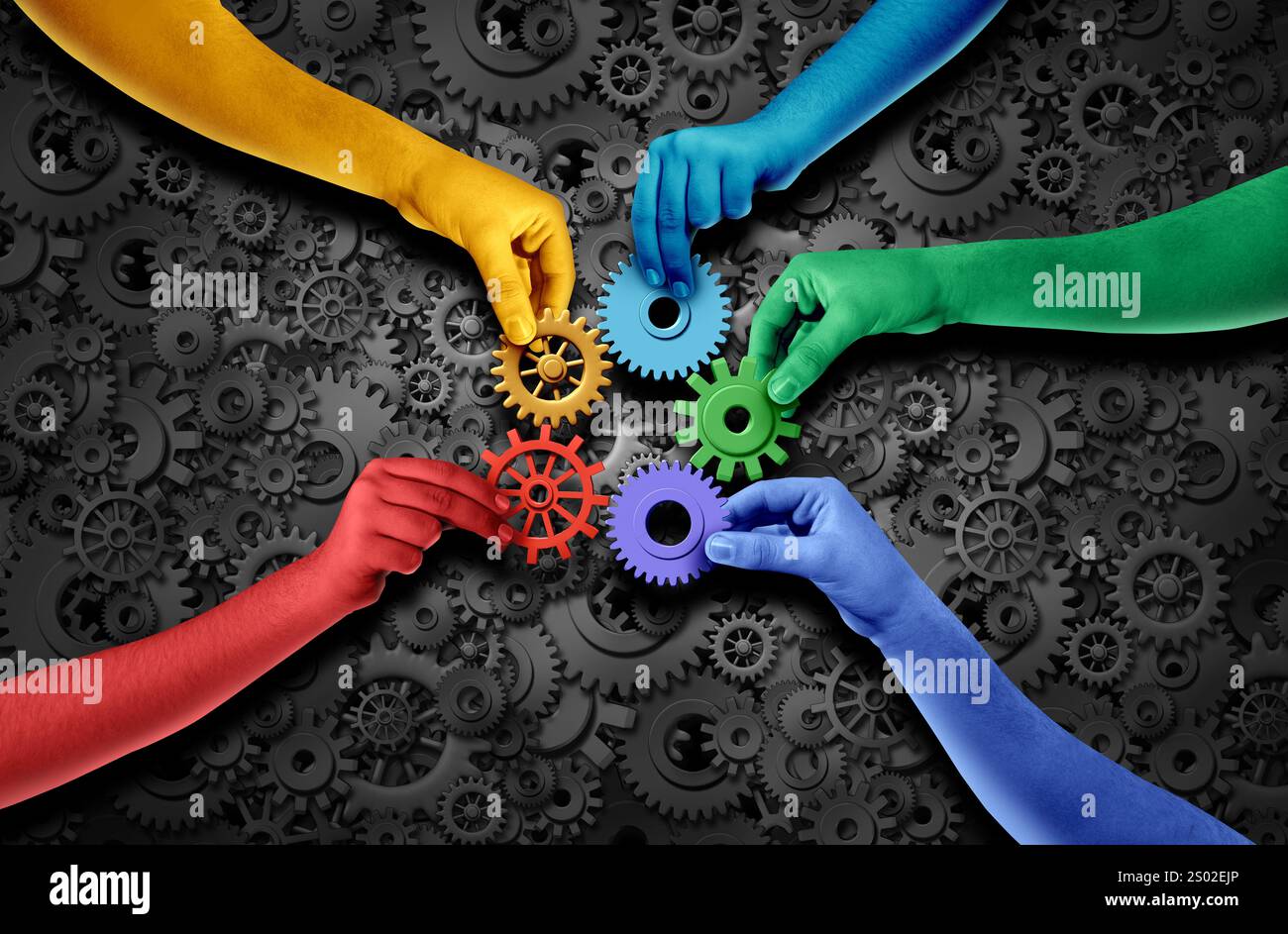 Diverse People Joining Together as a team concept and unity or teamwork idea as a business success metaphor for forming a partnership as a corporate s Stock Photo
