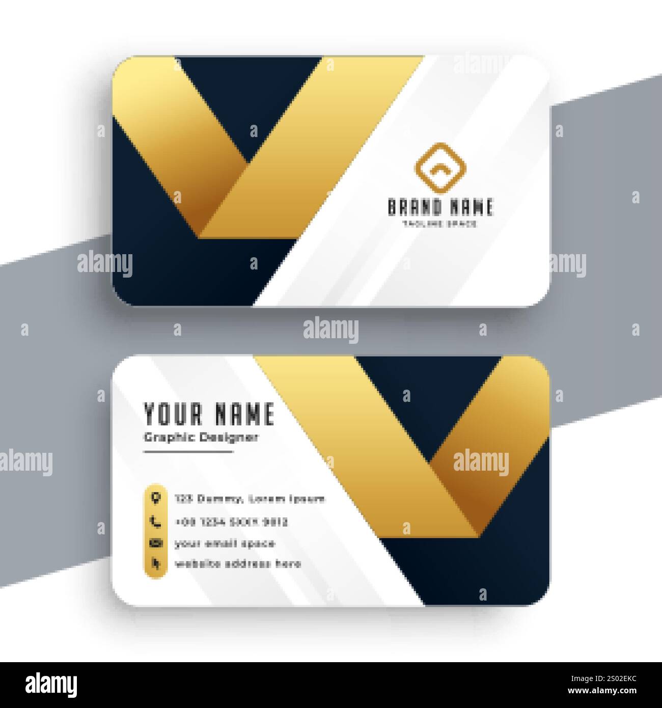 elegant golden premium business card design Stock Vector Image & Art ...