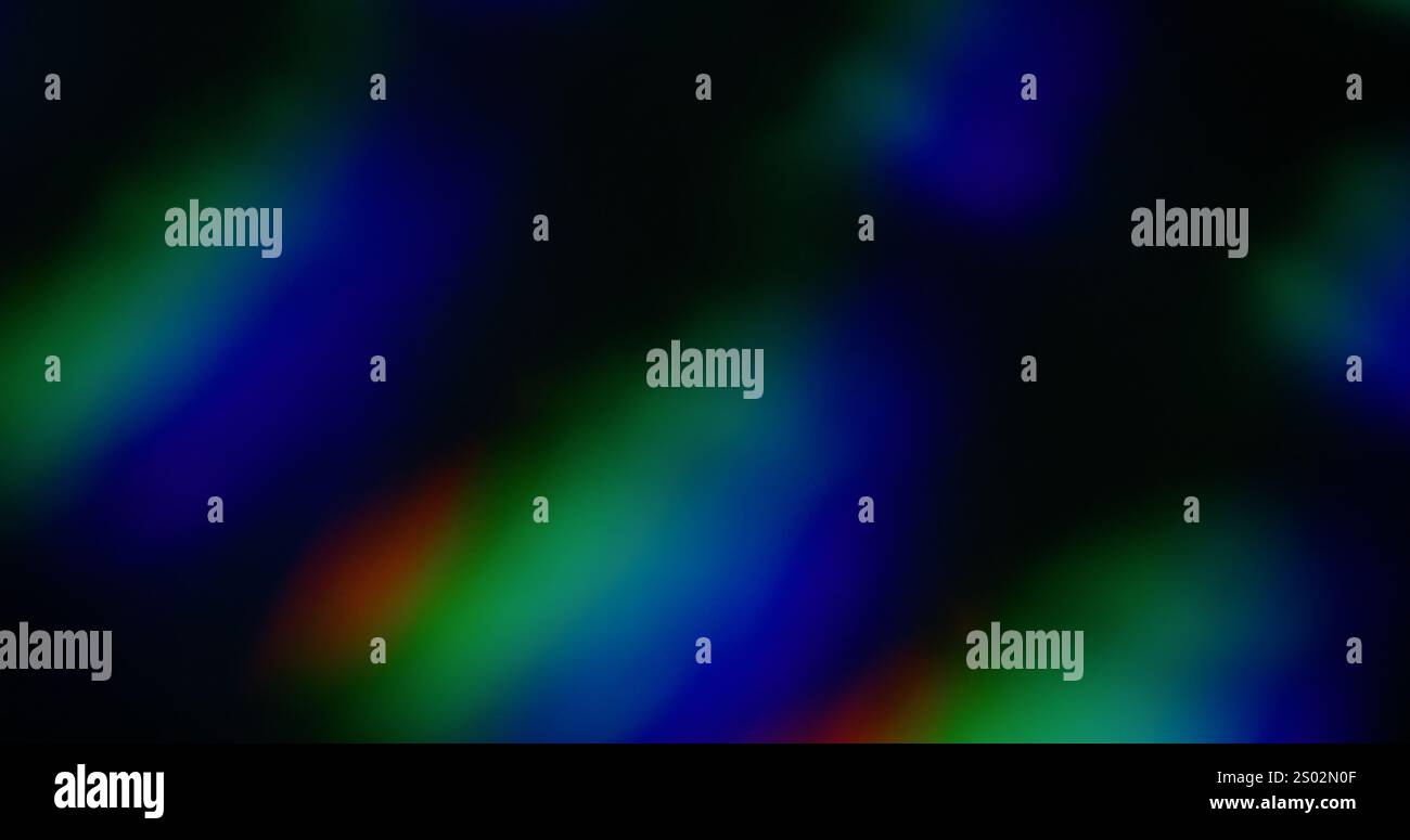 Vividly blur. Rainbow psychedelic. Defocused leak green blue multicolor ...