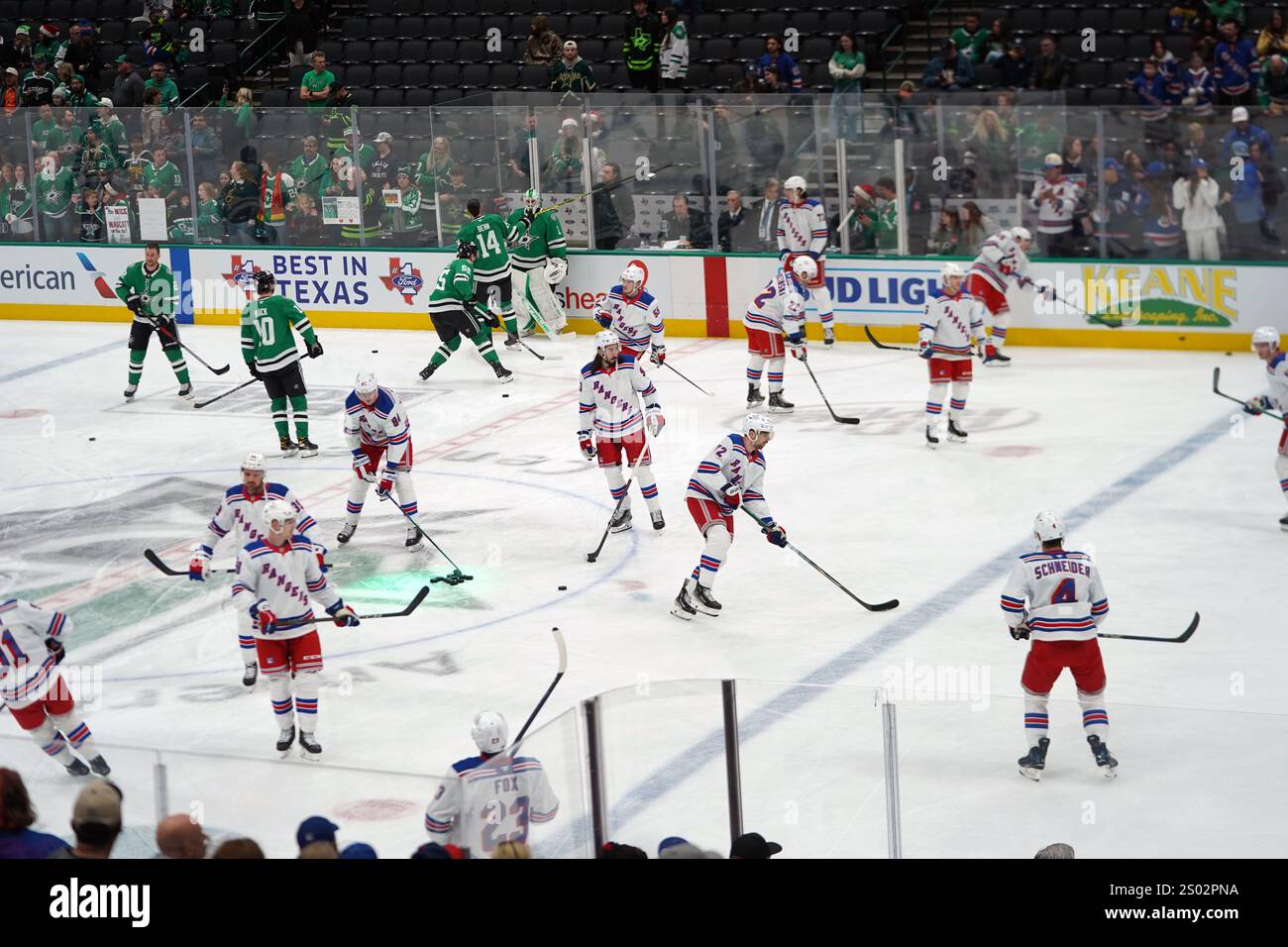 Dallas, United States. 20th Dec, 2024. Players of Dallas Stars and New ...
