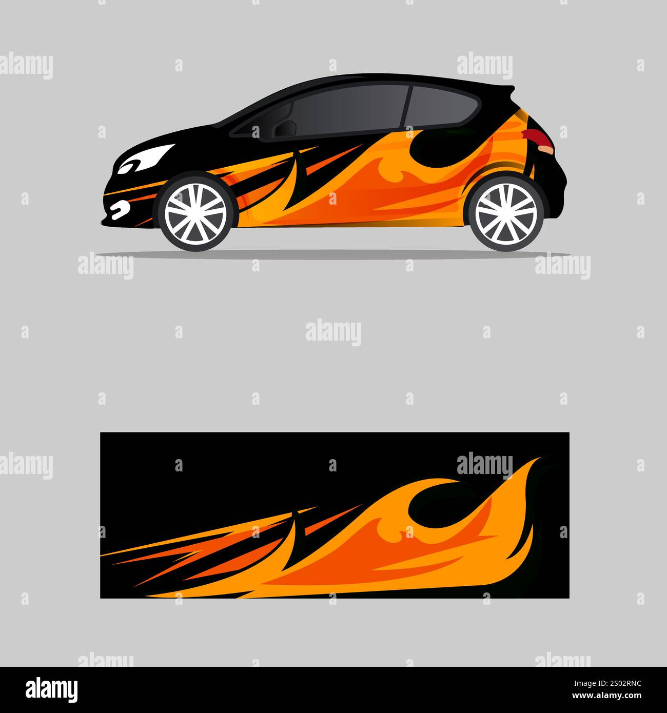 wrapping car racing flame burn abstract background template Stock ...
