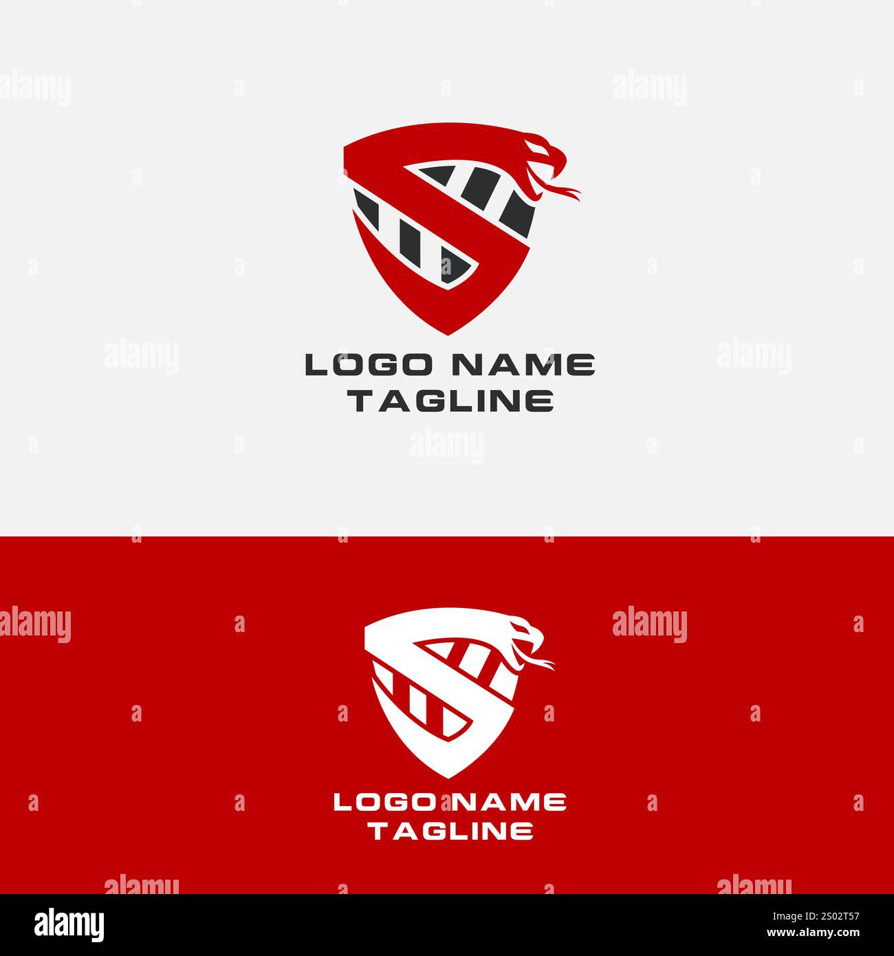 snake shield logo design vector Stock Vector