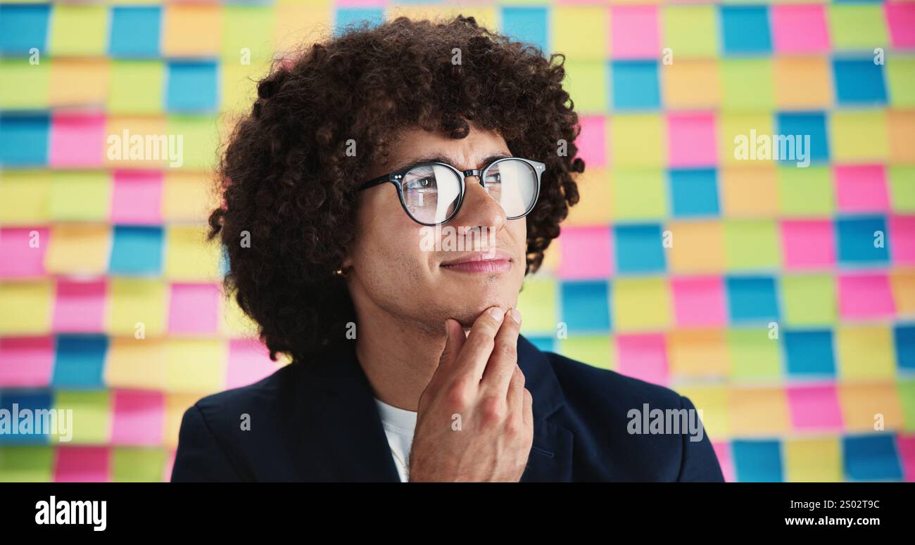 Creative Thinking And Business Man With Sticky Note For Problem Creative thinking and business man with sticky note for problem
