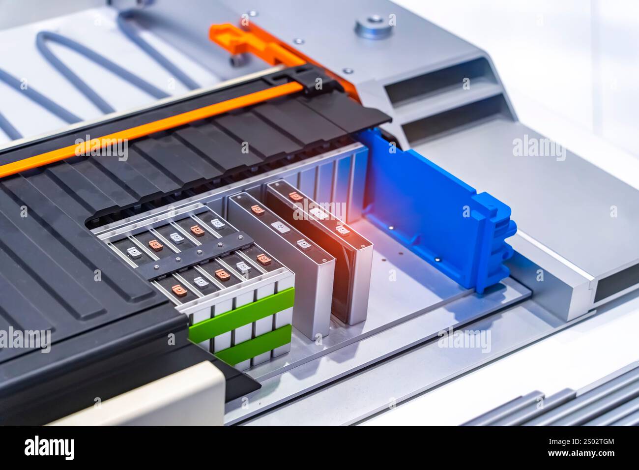 model of electric car lithium battery pack and power connections ...