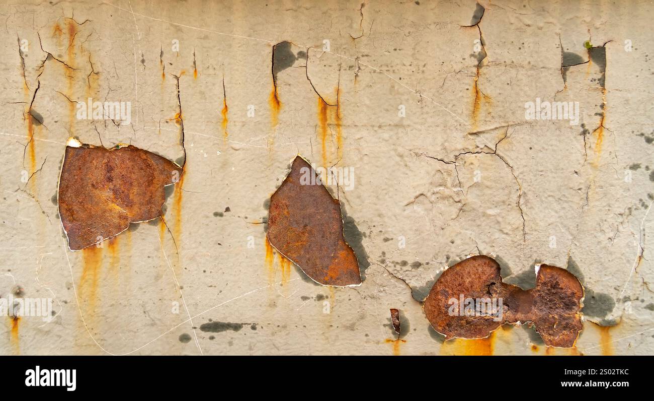Metal texture with blue paint and rust Stock Photo