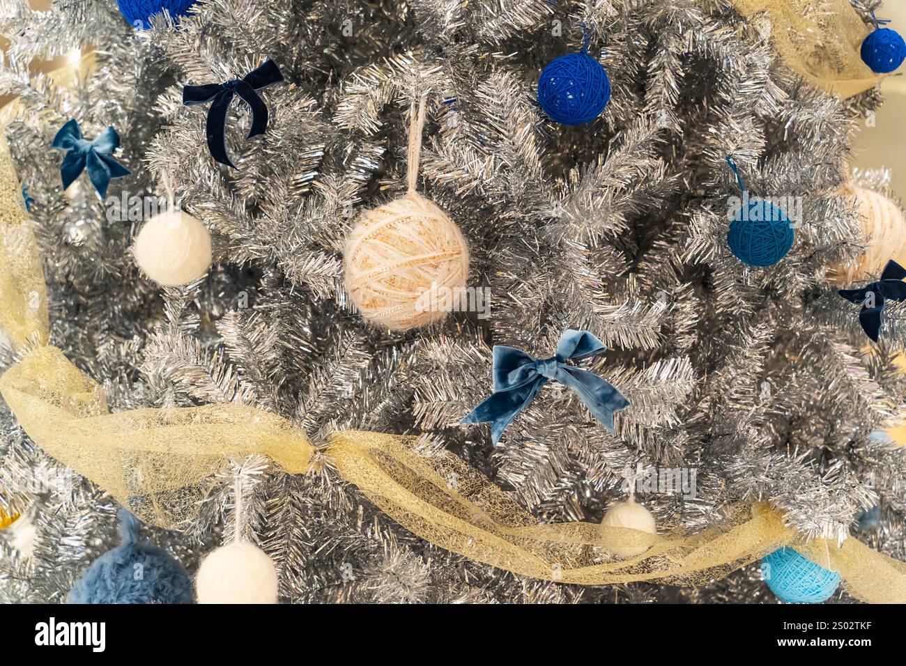 various christmas decorations on the christmas tree Stock Photo