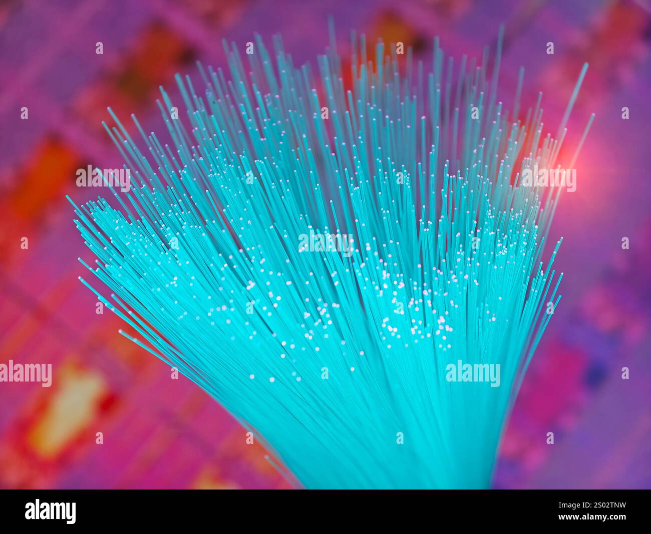 Fiber optics lights abstract background Stock Photo