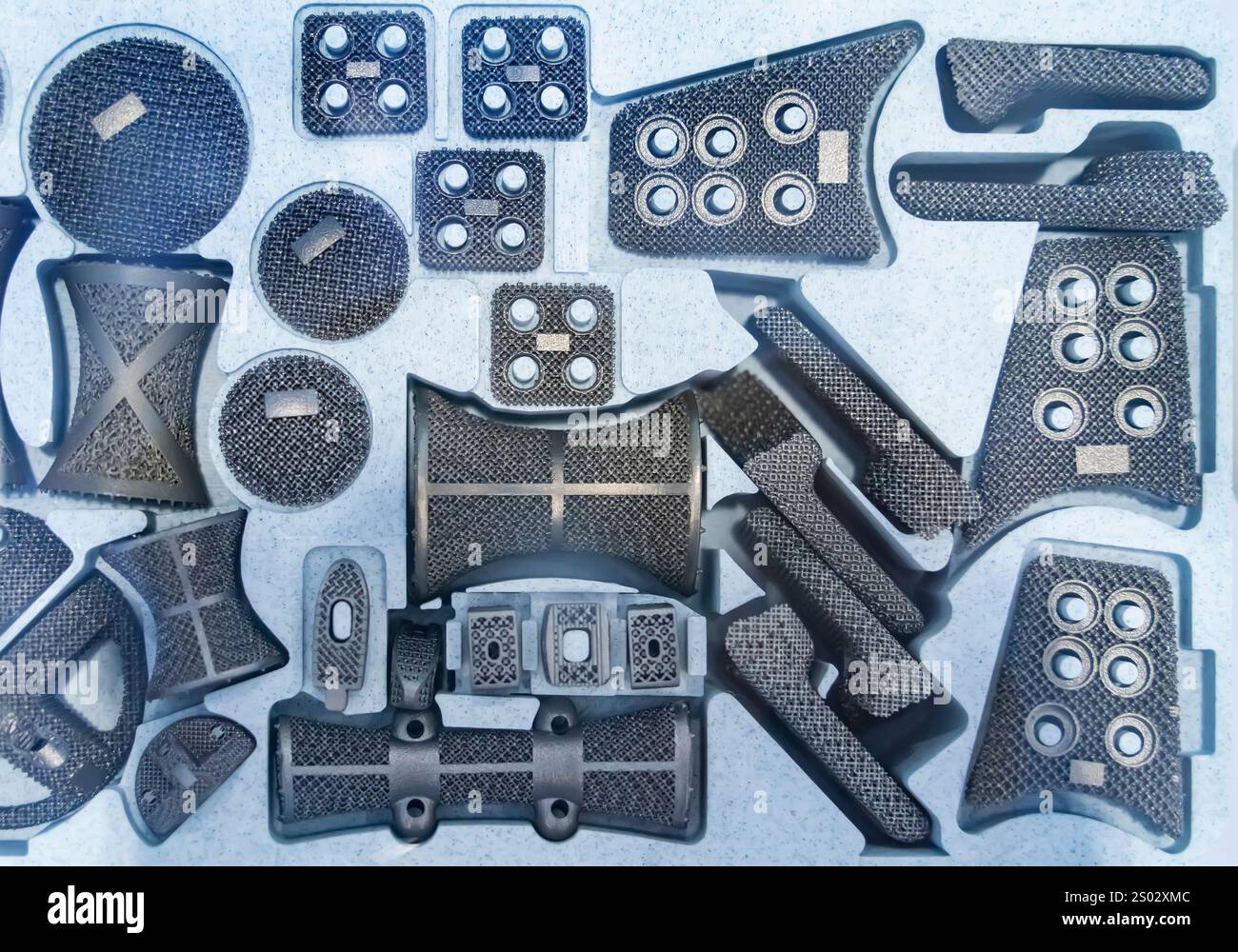 Object printed on metal 3d printer close-up. Stock Photo