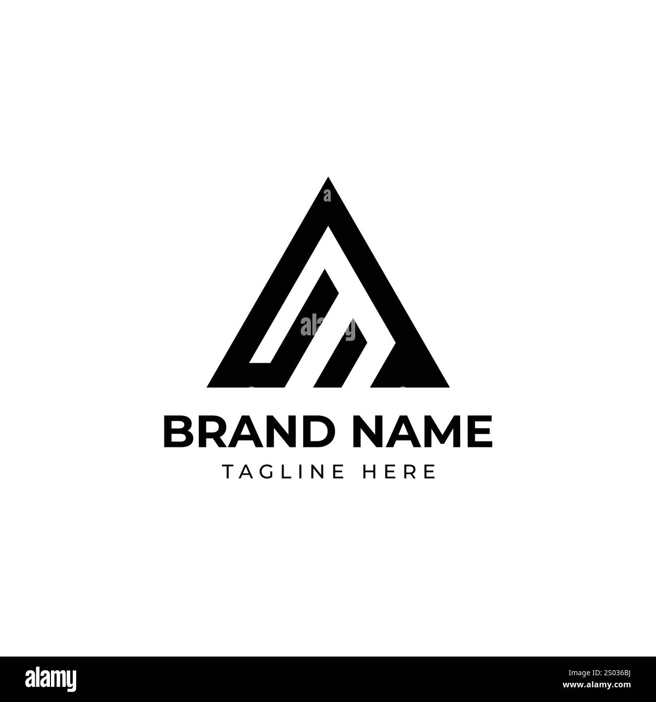 Creative Initial letter M or AM triangle logo design template Stock Vector