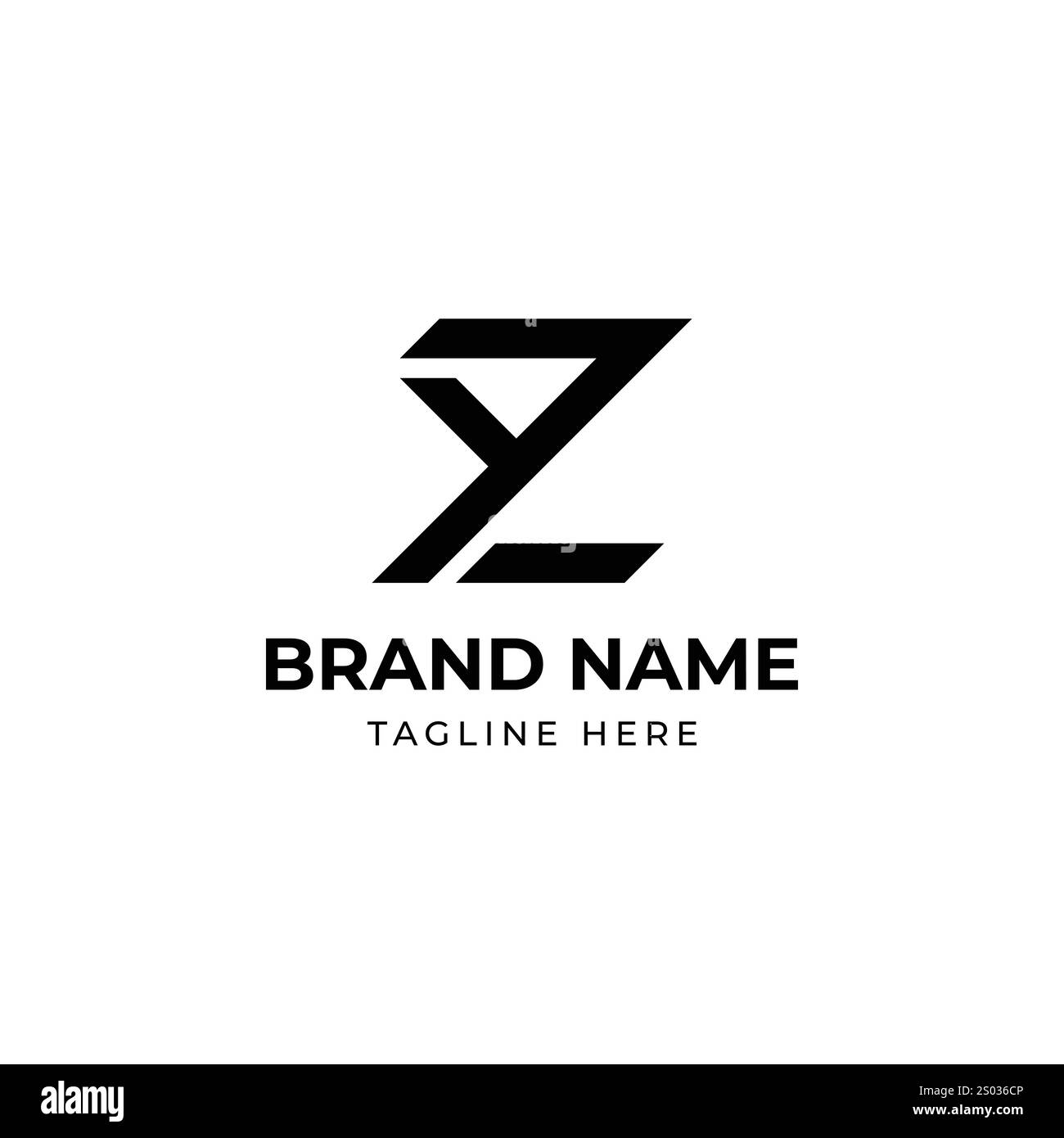 Creative Initial letter yz or zy monogram logo design template Stock Vector