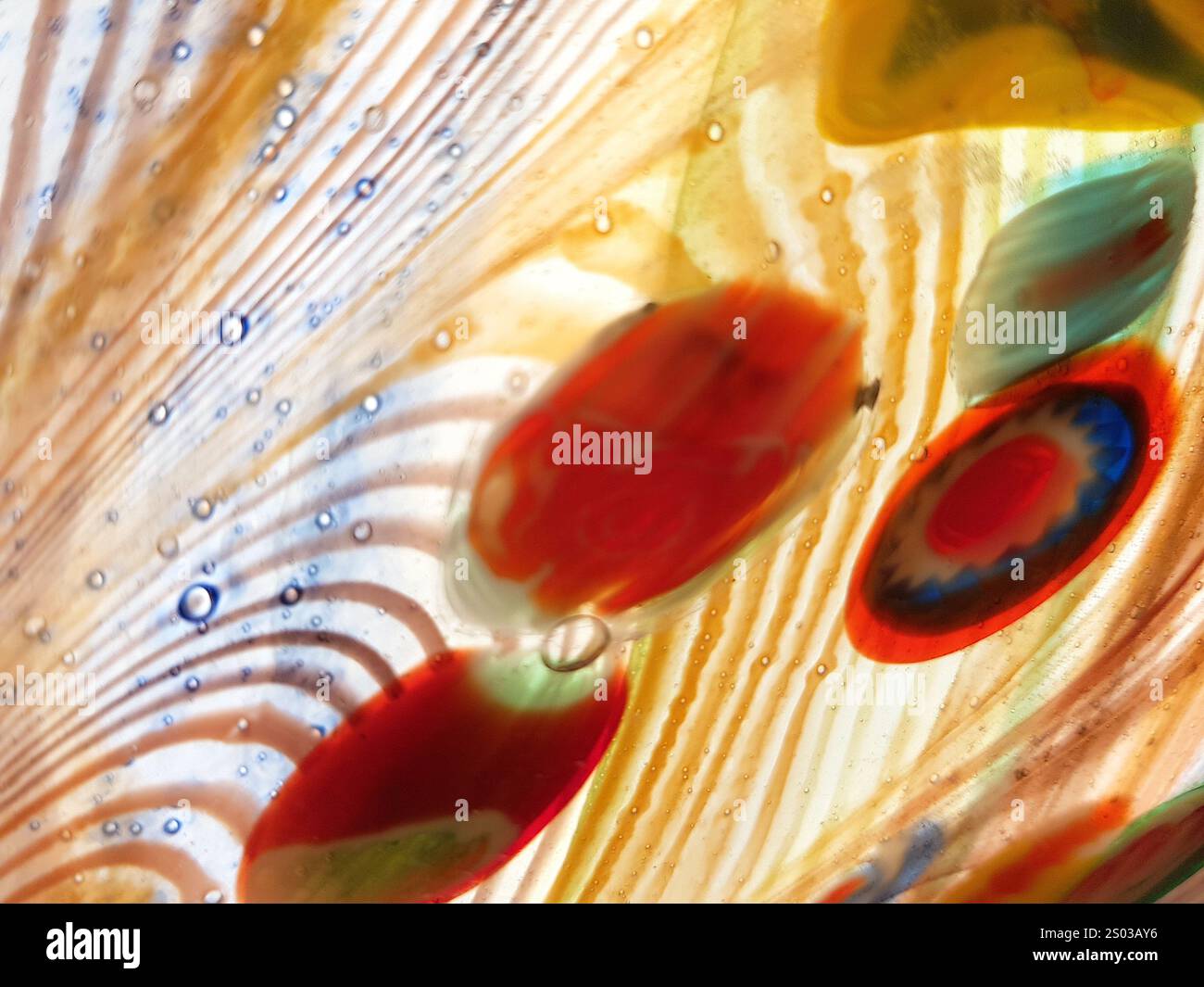 A detail of decorative glassware creating an abstract effect Stock ...