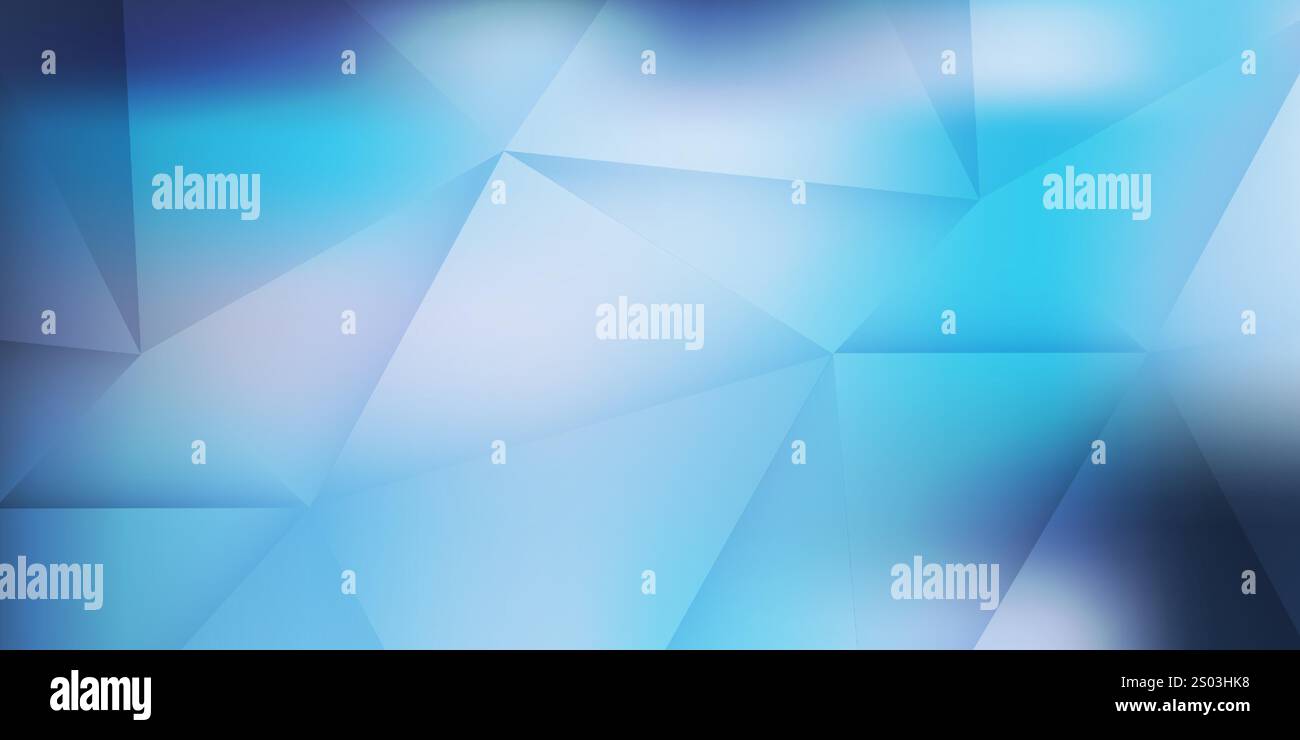 Blue 3D Glowing Triangles, Modern Style Glowing Geometric Shapes Pattern, Abstract Futuristic Vector Background, Texture Design, Vector Template Stock Vector