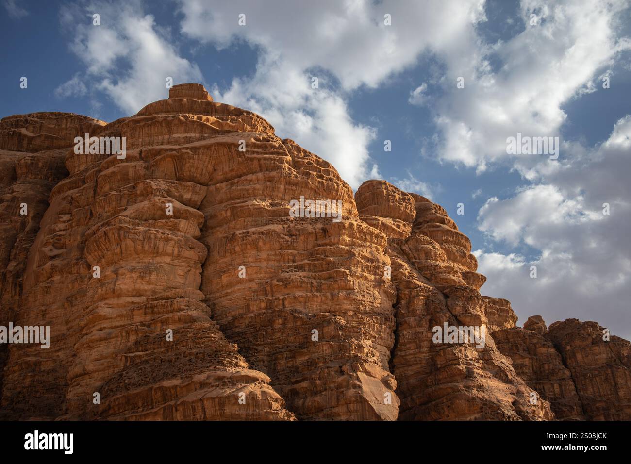 Beautiful Outdoor View of Rock Formation with Sky in Wadi Rum Desert ...