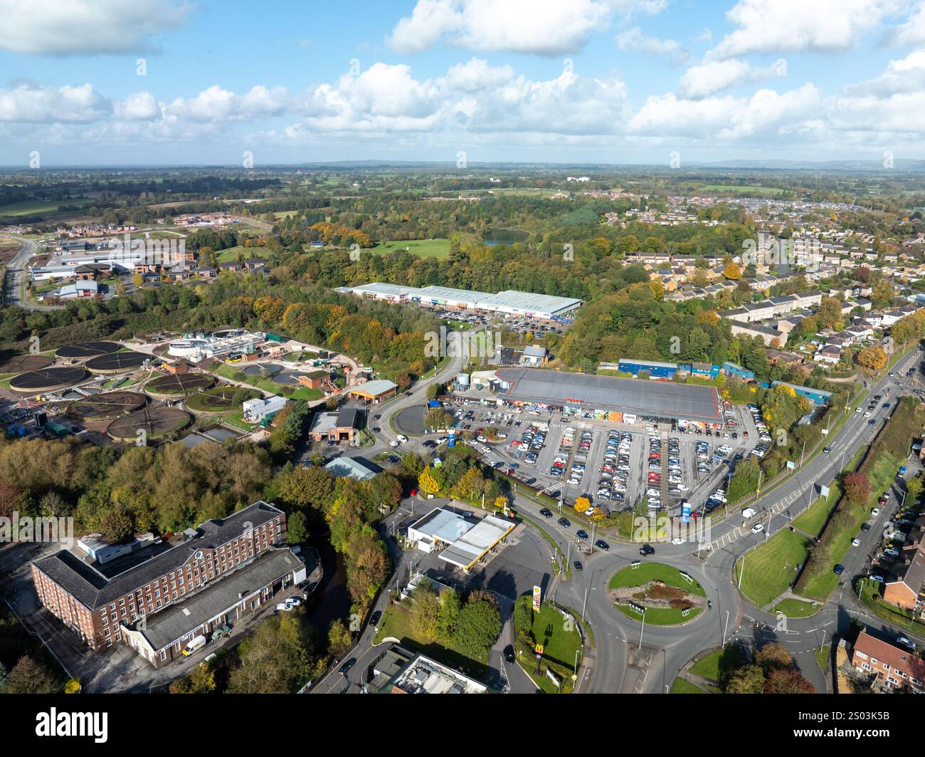 Congleton Retail Park and Tesco/wider view Stock Photo - Alamy