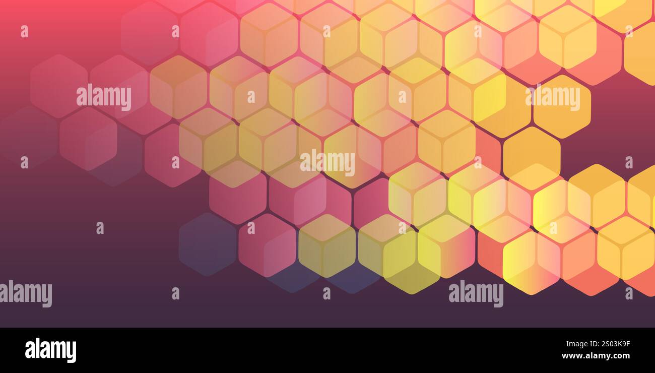Colorful Abstract 3D Translucent Overlapped Cubes Pattern, Modern Style Hexagonal Layers Texture - Editable Abstract Background Design, Creative Vecto Stock Vector