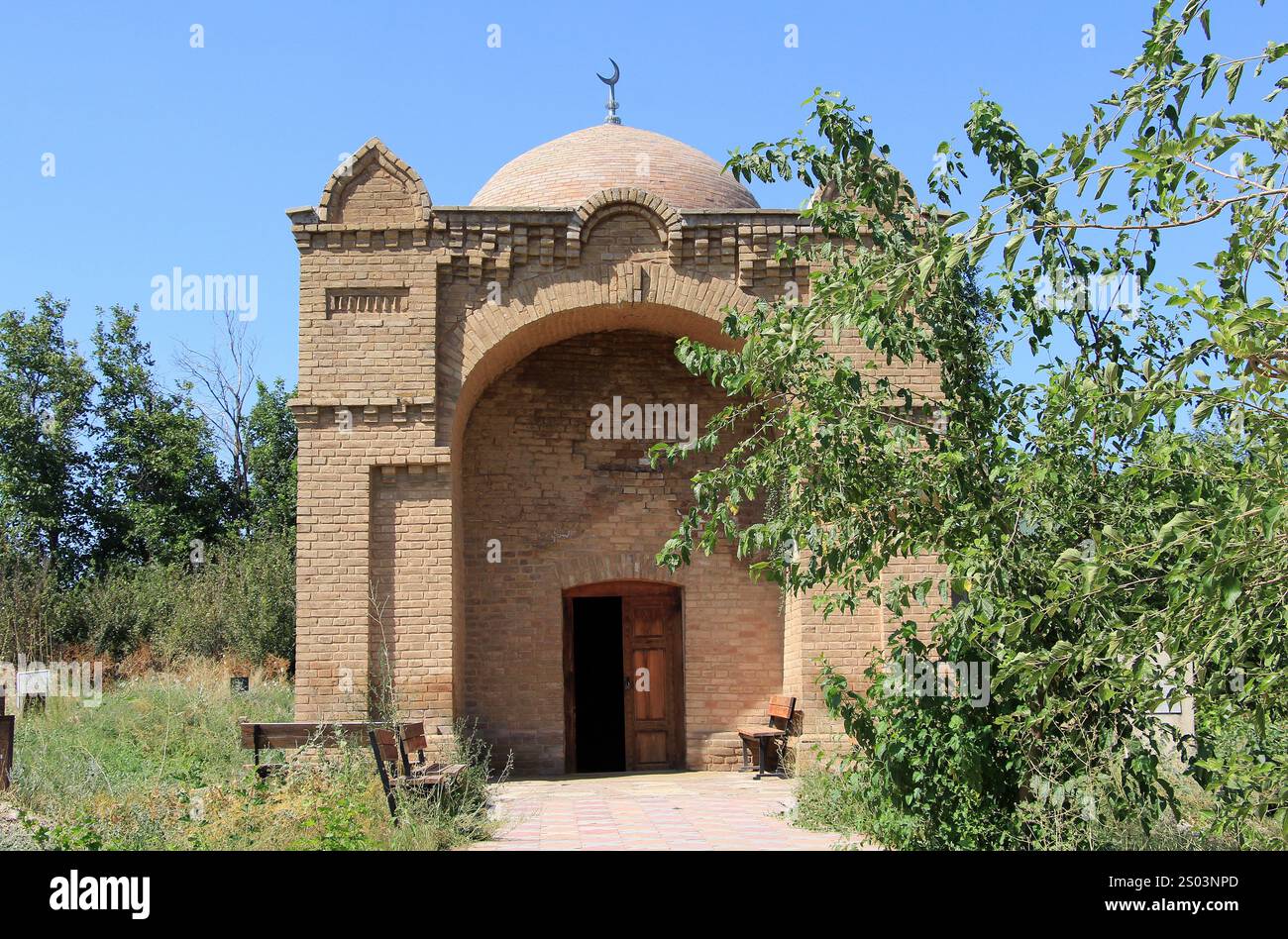 Tomb of Mirali Baba is located in Sayram district. The tomb was built in the 10th century. Shymkent, Kazakhstan. Stock Photo