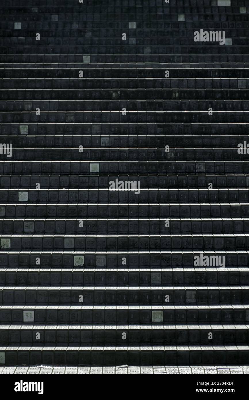 A close-up photo of a stepped wall for background material Stock Photo