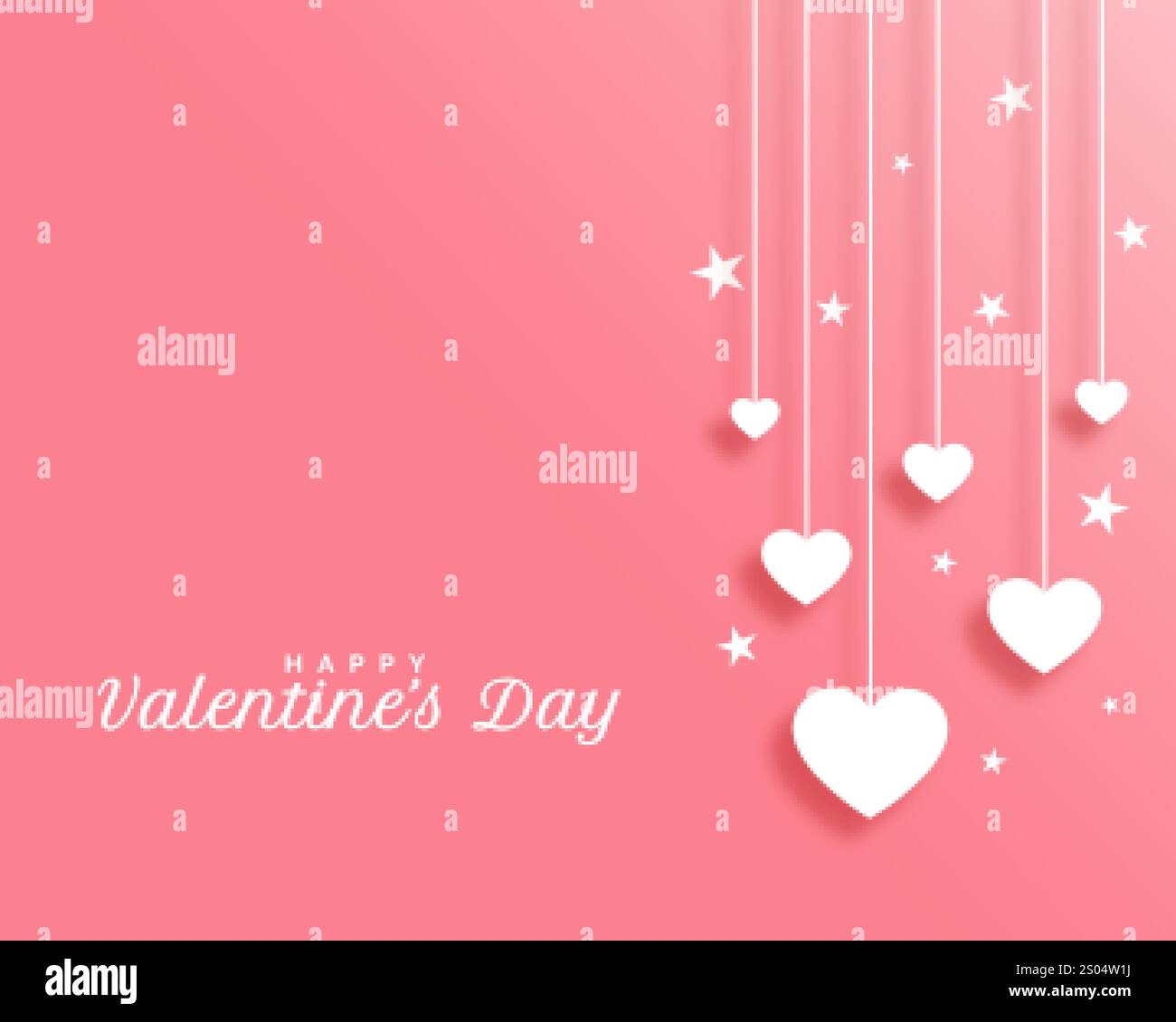 valentines day background with hanging hearts design Stock Vector Image ...