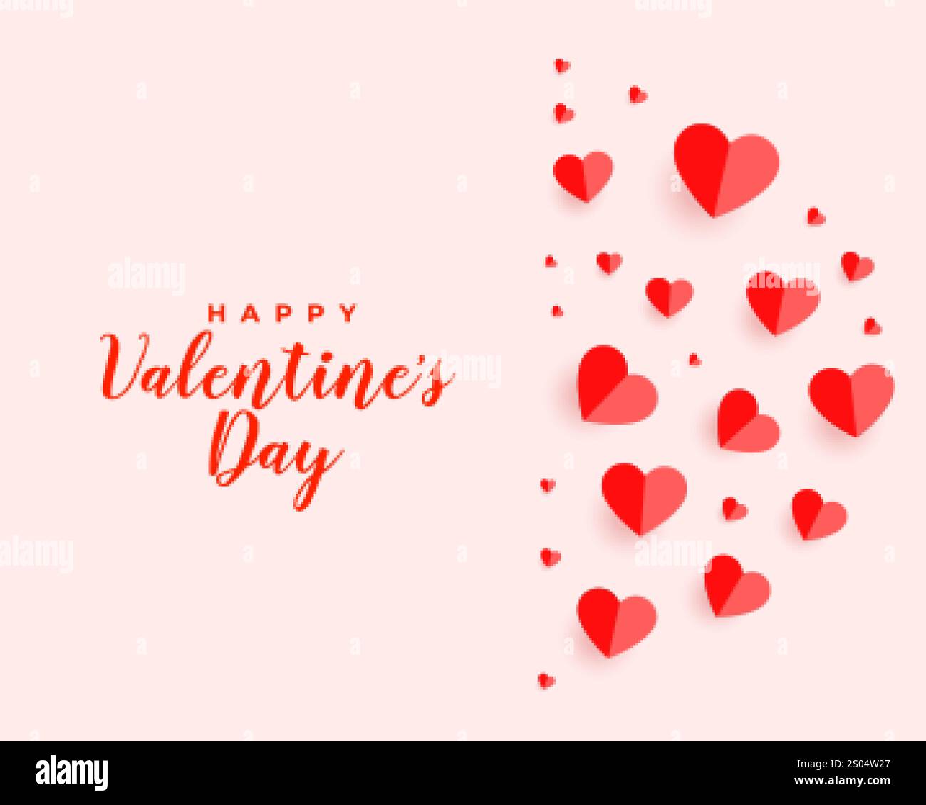valentines day floating hearts beautiful card design Stock Vector Image ...