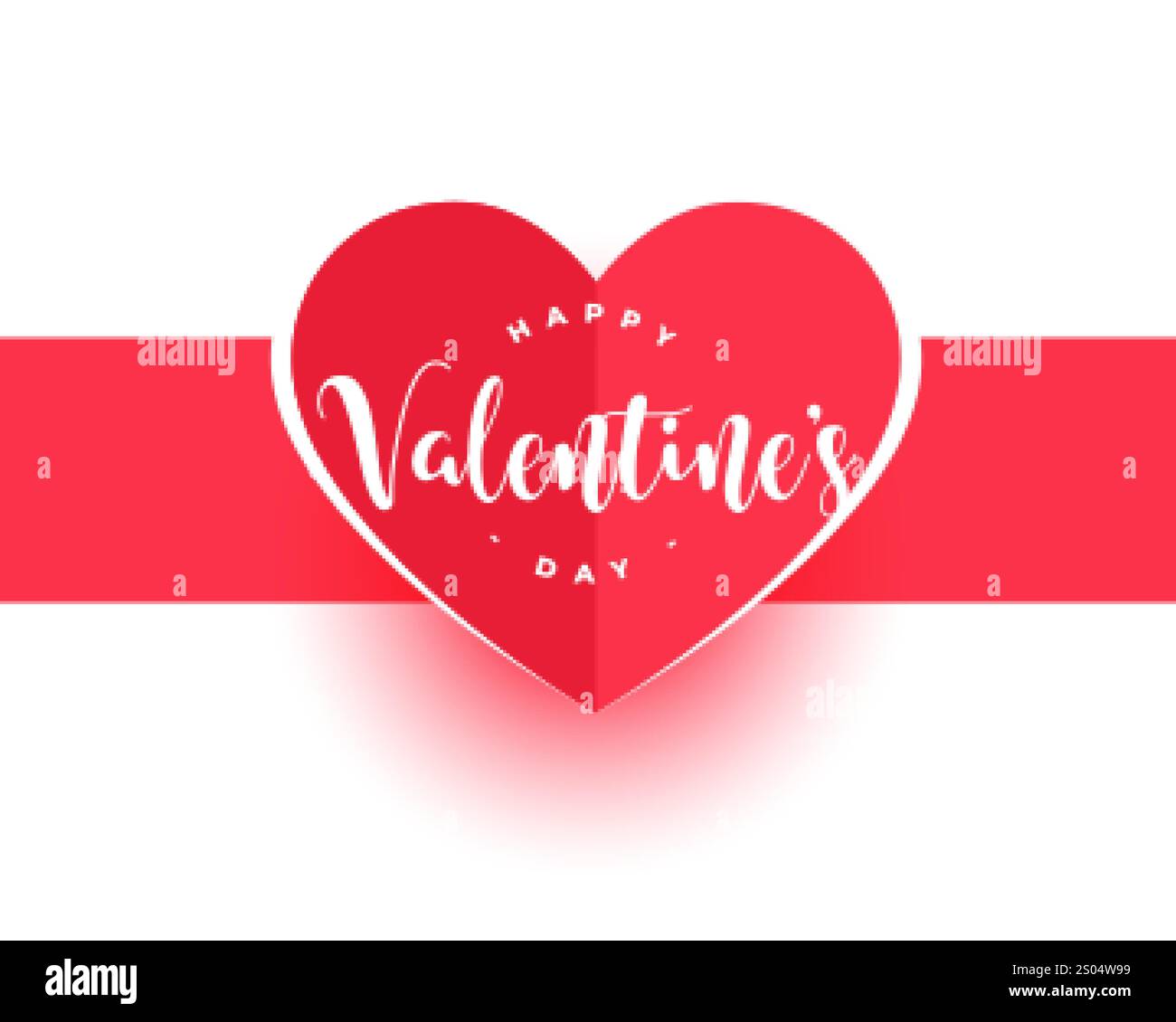 happy valentines day red paper heart card design Stock Vector Image ...