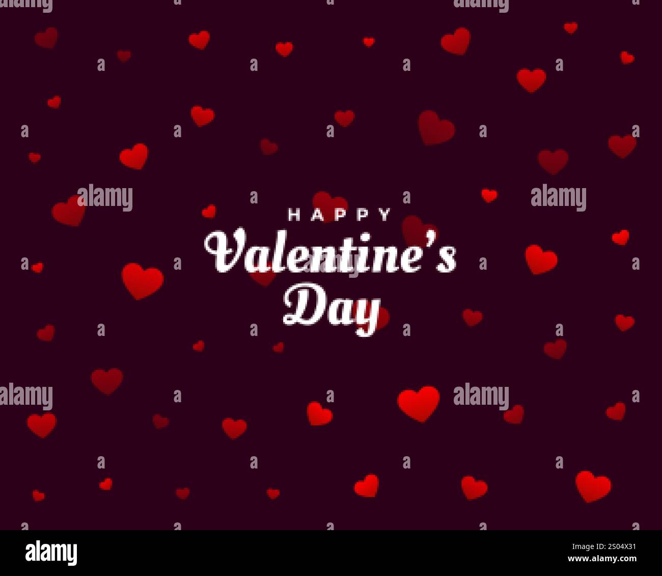 happy valentines day hearts pattern card design Stock Vector Image ...