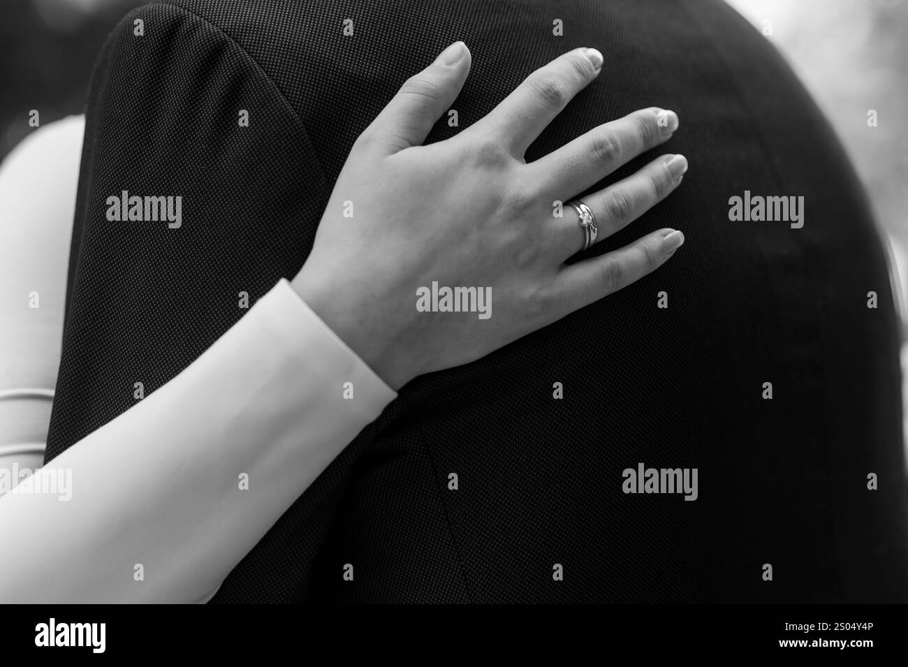 Intimate Embrace: A Close-Up of a Couple Celebrating Love. Stock Photo