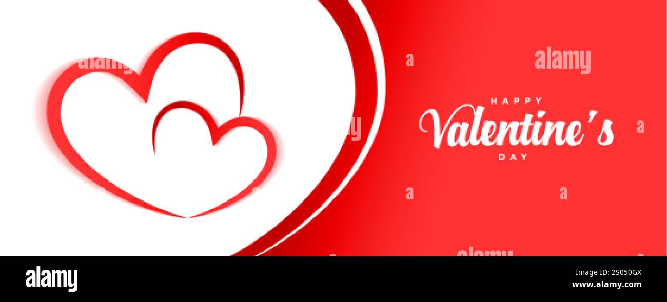 happy valentines day hearts banner design Stock Vector Image & Art - Alamy