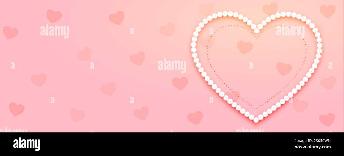 valentines day banner with heart design Stock Vector Image & Art - Alamy